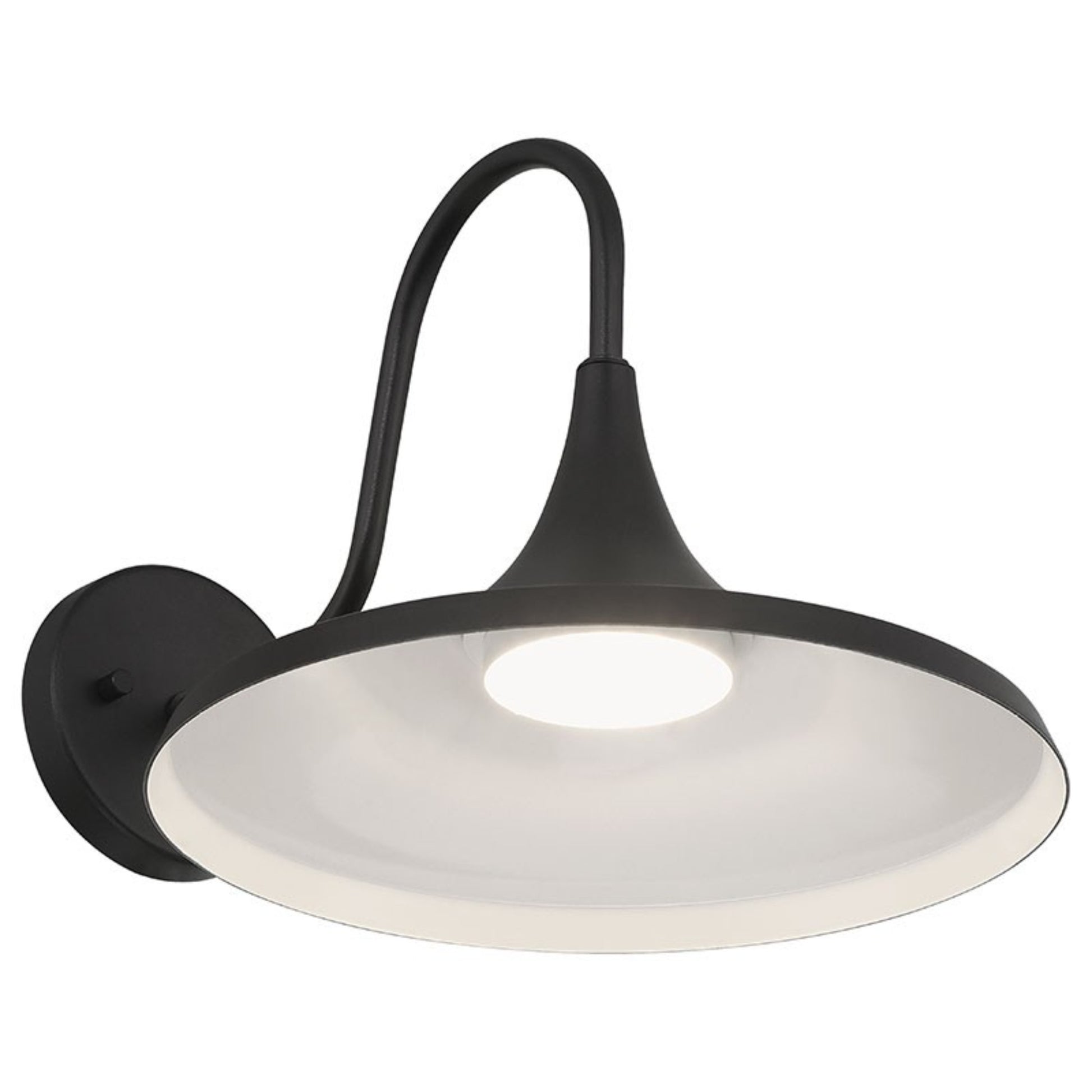 Pella 13" LED Outdoor Wall Sconce, Black Finish - Bees Lighting