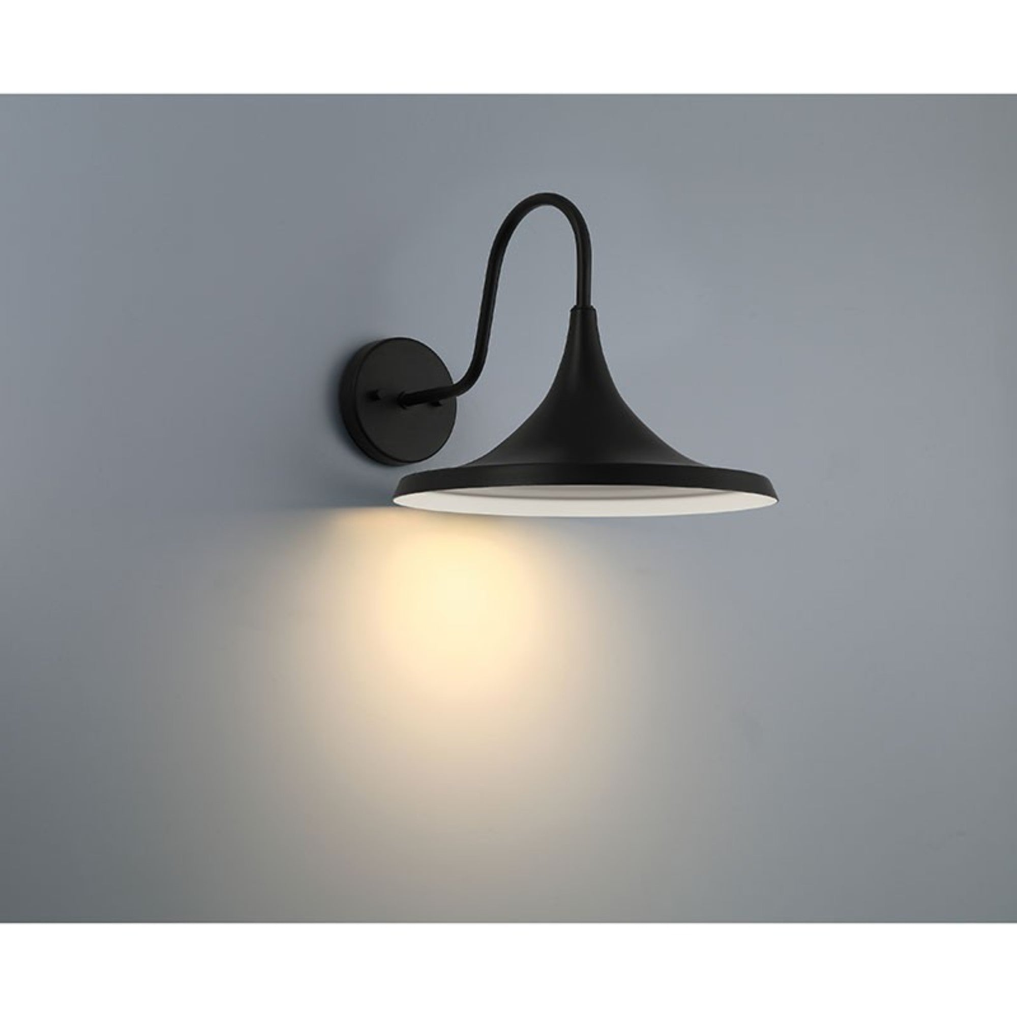 Pella 13" LED Outdoor Wall Sconce, Black Finish - Bees Lighting