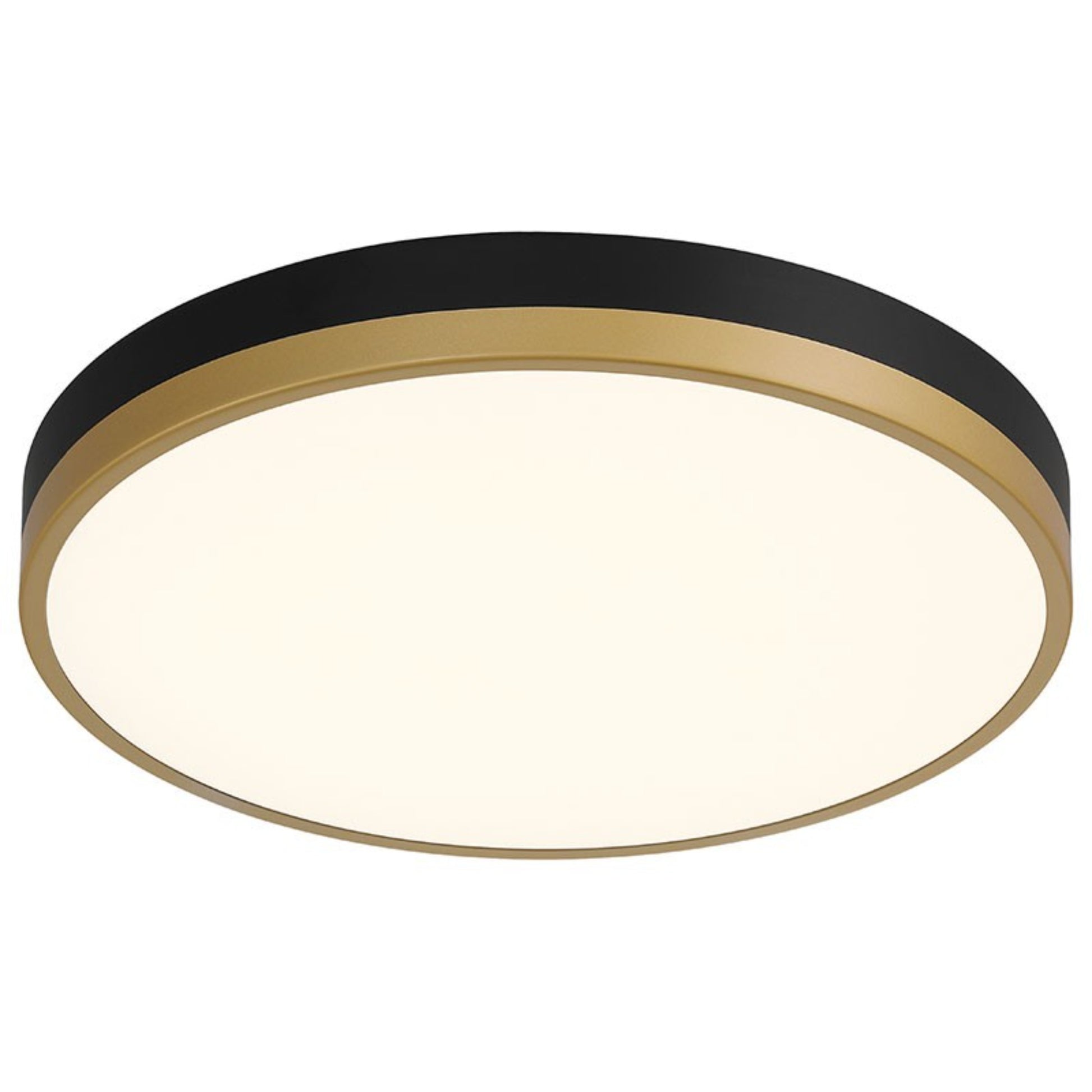 Coco 15" LED Flush Mount, Black / Antique Brushed Brass Finish - Bees Lighting