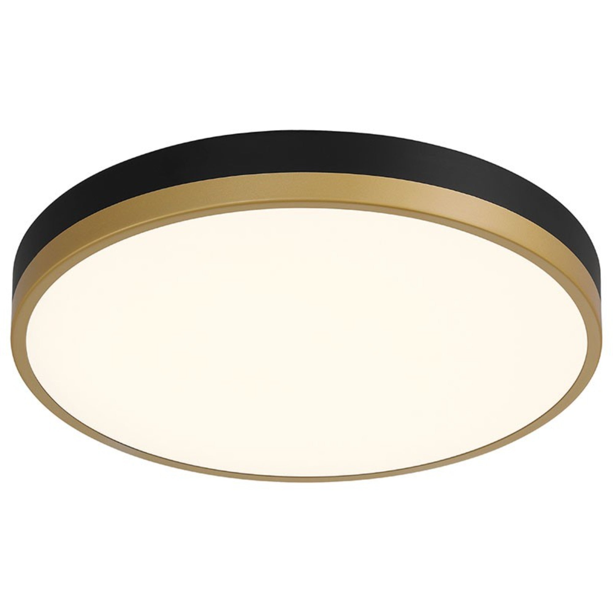 Coco 15" LED Flush Mount, Black / Antique Brushed Brass Finish - Bees Lighting