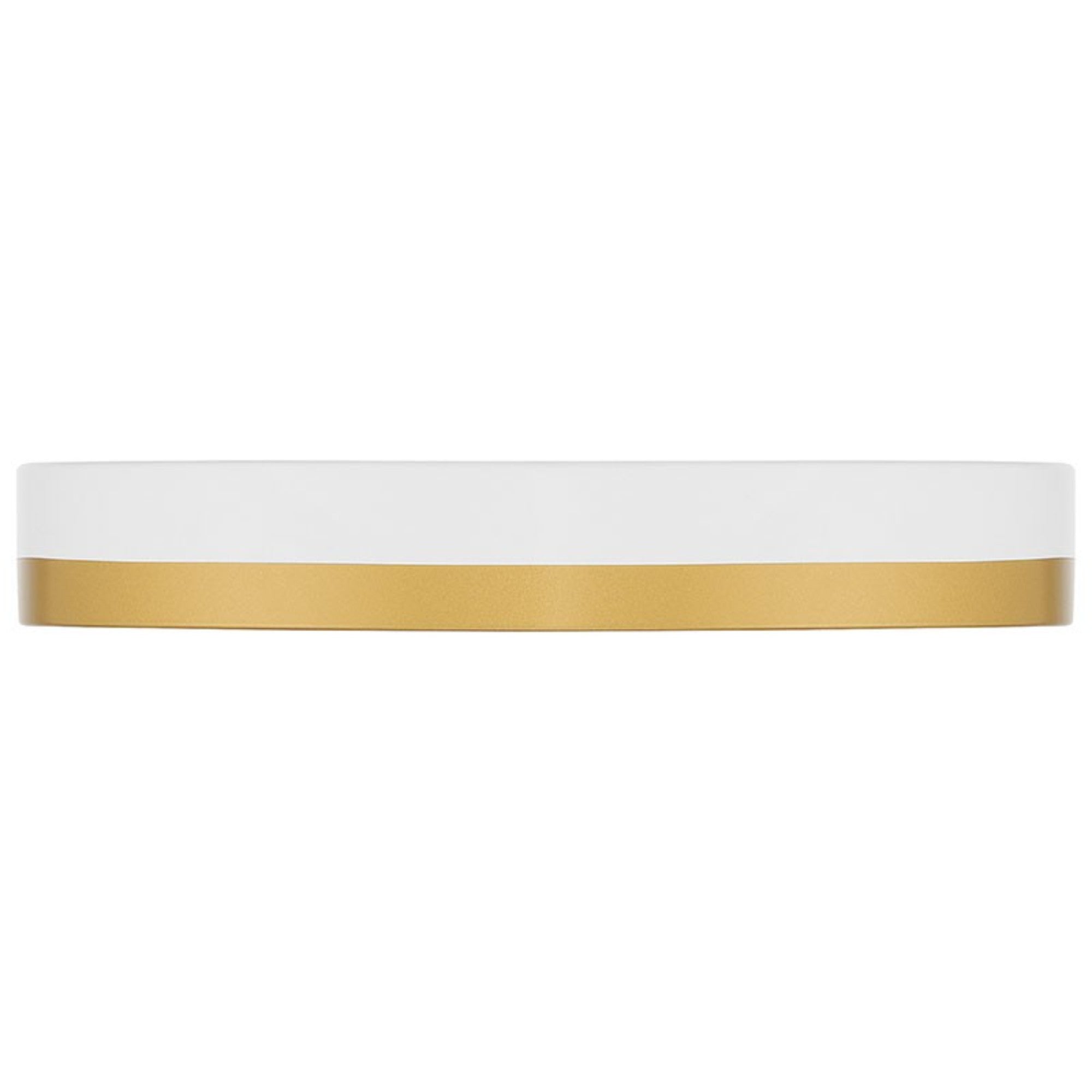 Coco 15" LED Flush Mount, White / Antique Brushed Brass Finish