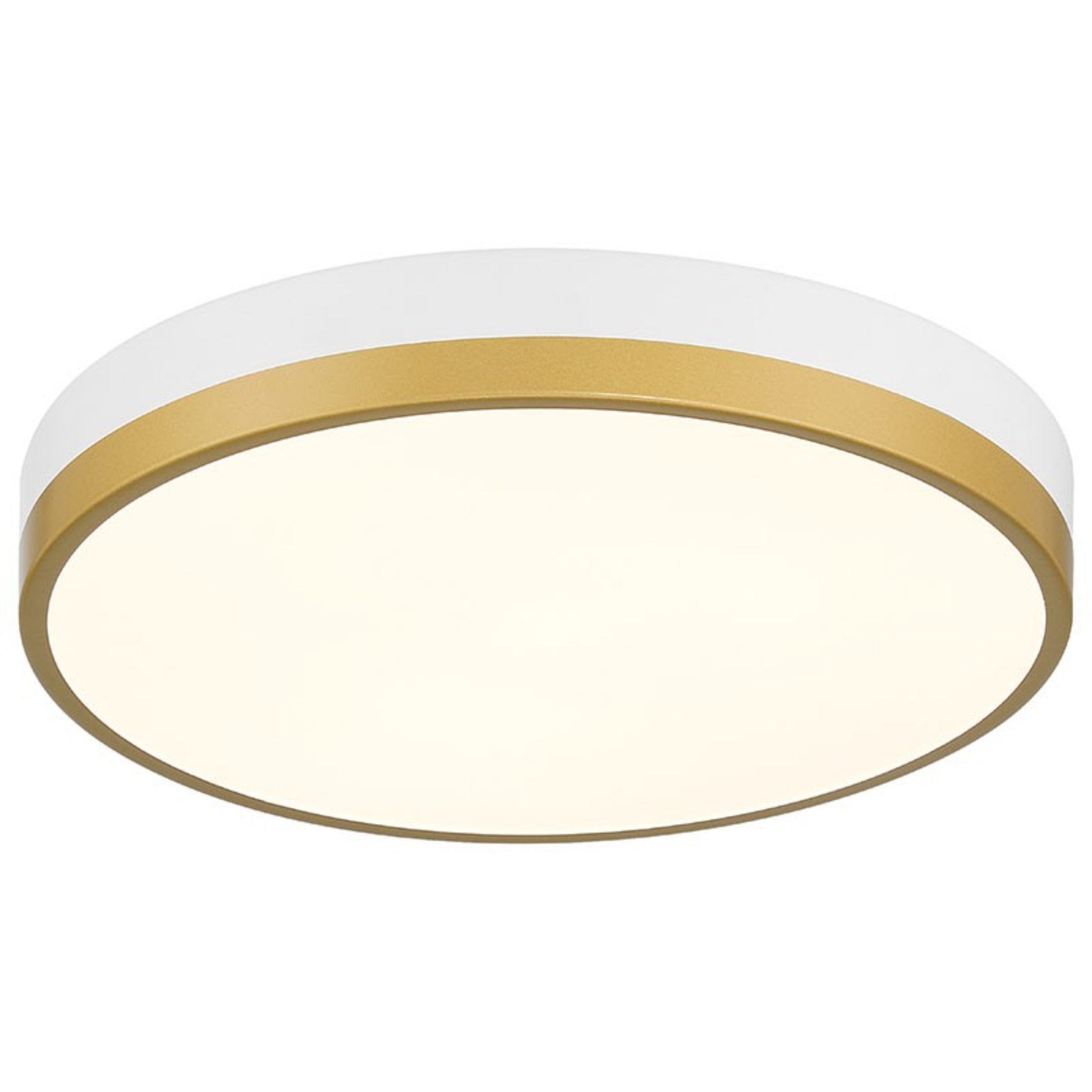Coco 15" LED Flush Mount, White / Antique Brushed Brass Finish - Bees Lighting
