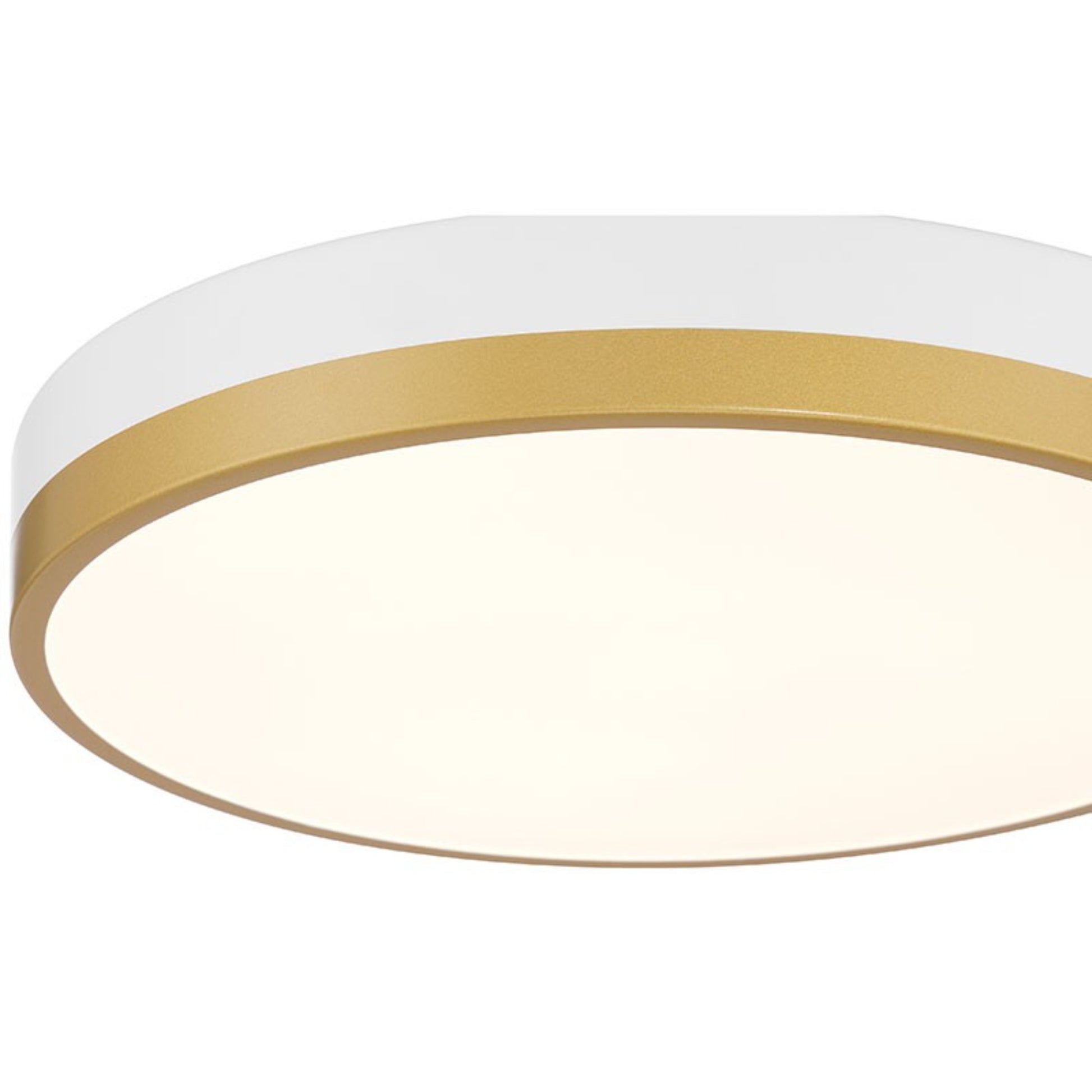 Coco 15" LED Flush Mount, White / Antique Brushed Brass Finish - Bees Lighting