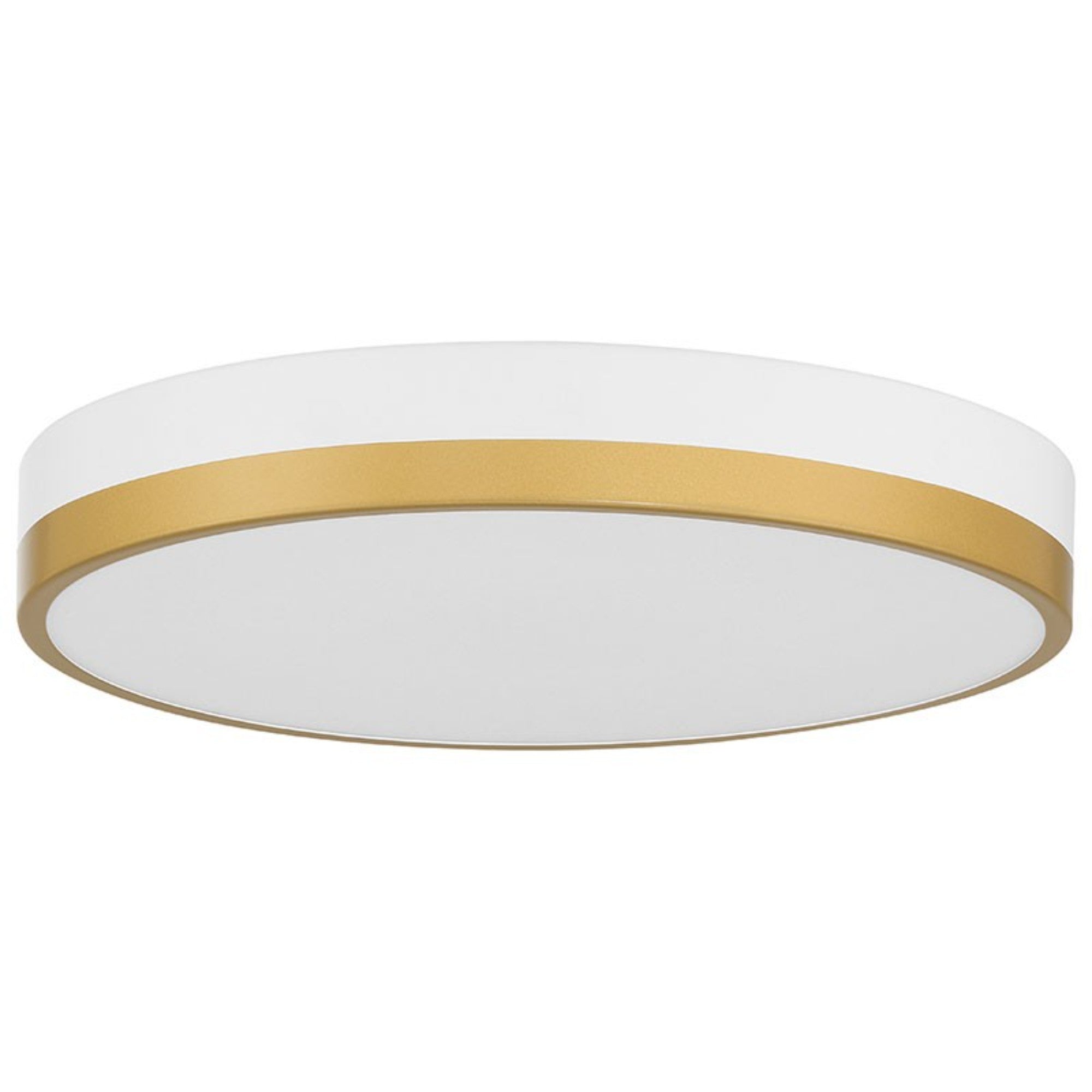 Coco 15" LED Flush Mount, White / Antique Brushed Brass Finish - Bees Lighting