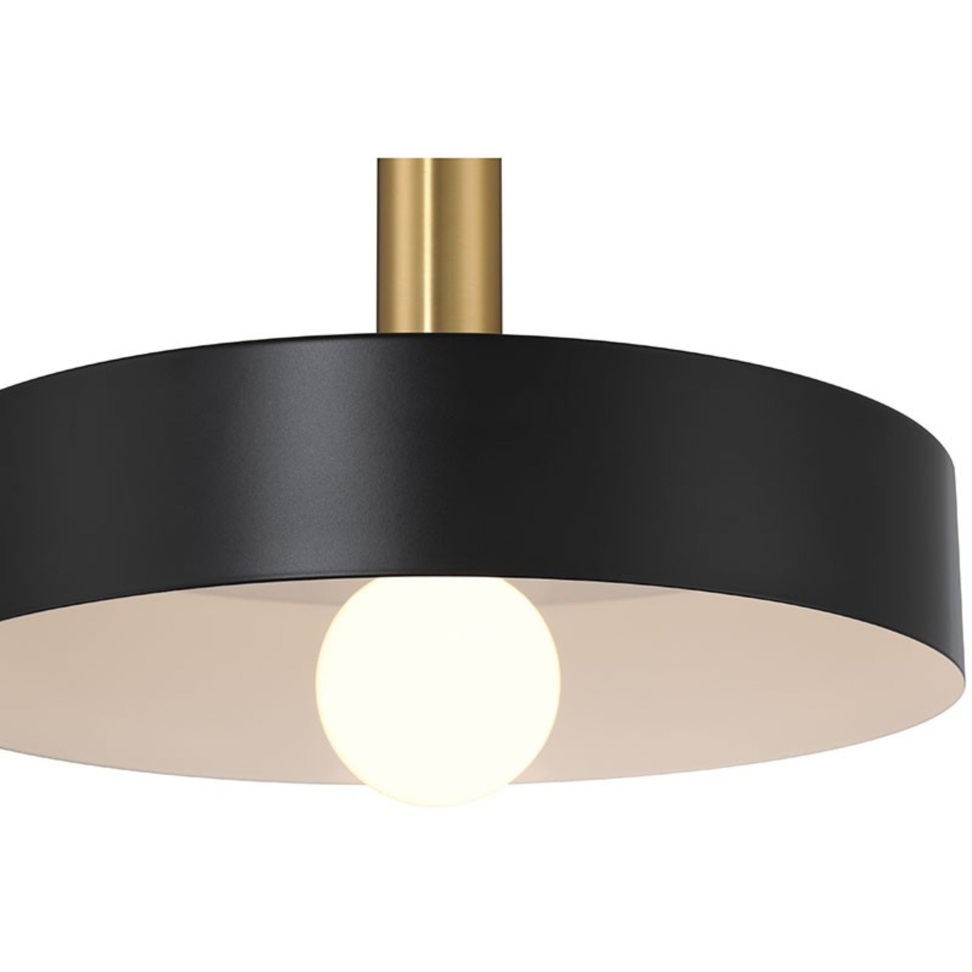 Slate 14" Pendant, Black with Antique Brushed Brass Finish - Bees Lighting