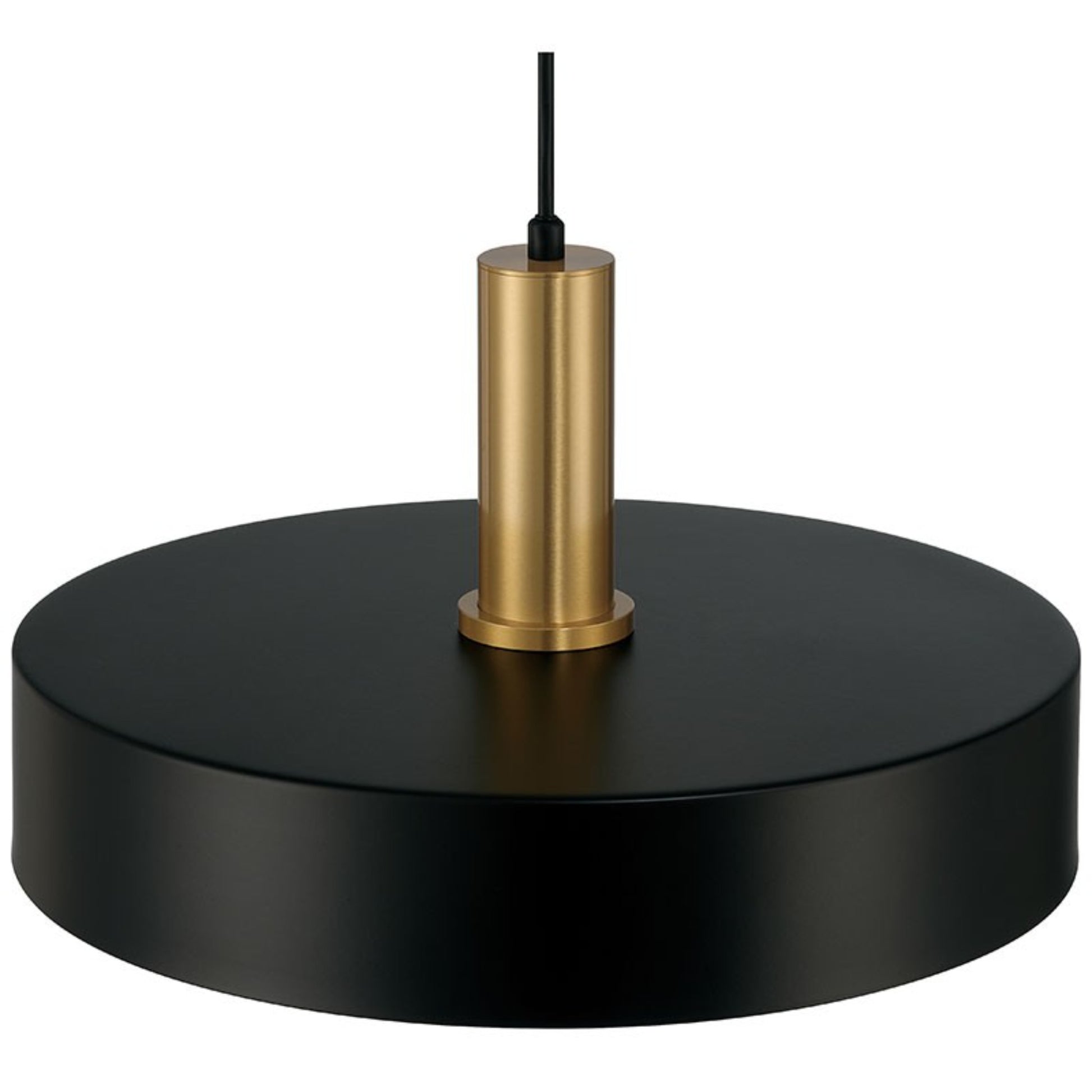 Slate 14" Pendant, Black with Antique Brushed Brass Finish - Bees Lighting