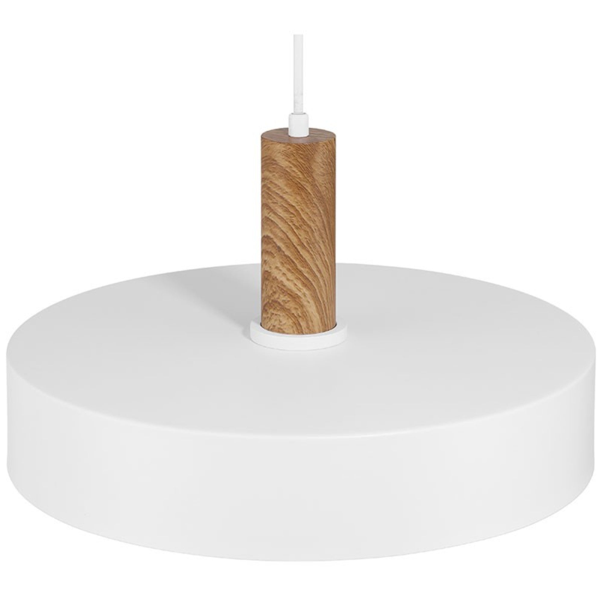 Slate 14" Pendant, White with Wood Grain Finish - Bees Lighting