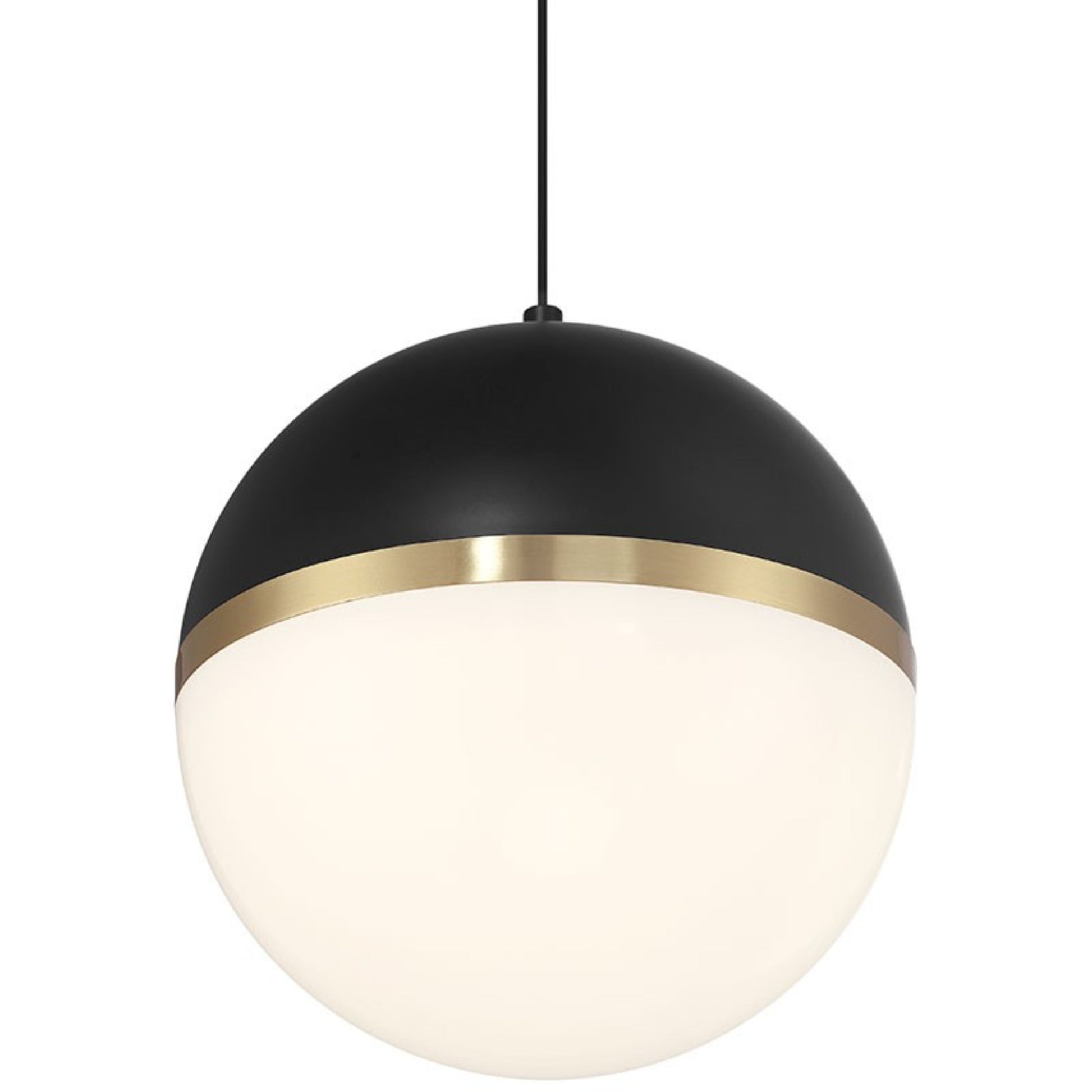Unity 10" LED Pendant, Black with Antique Brushed Brass Finish - Bees Lighting