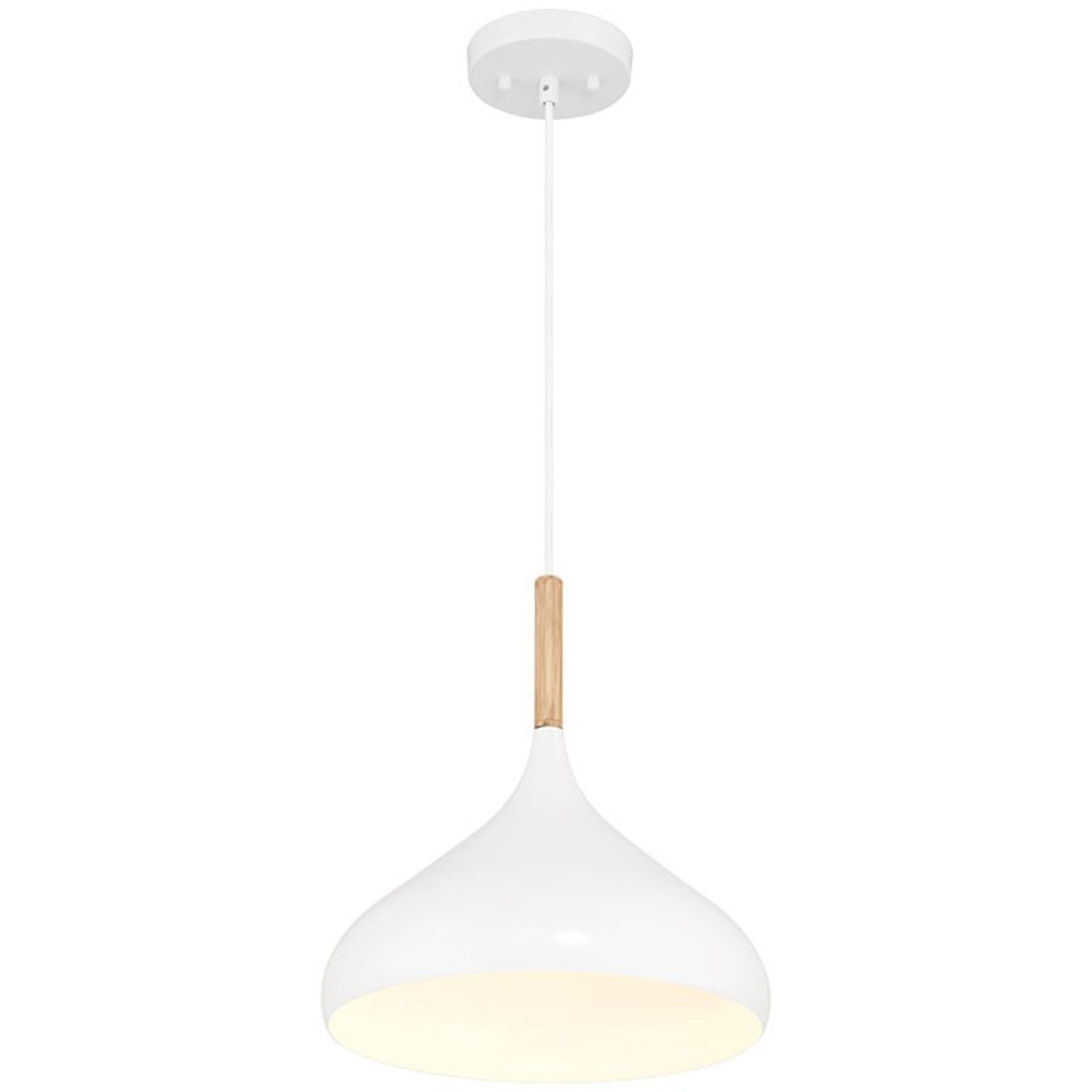 Olivia 14" Pendant, White Finish - Bees Lighting
