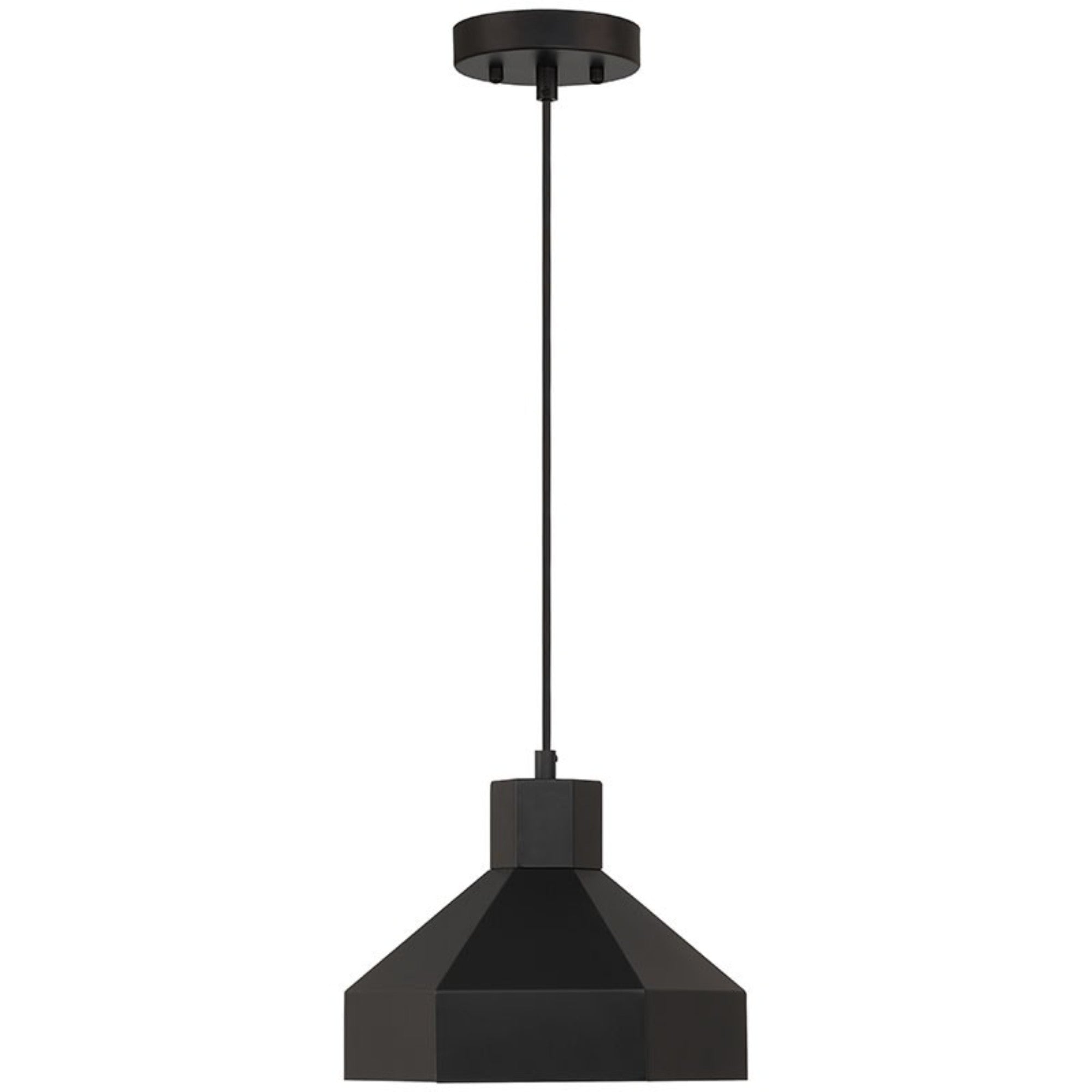 Poly 11" Pendant, Matte Black Finish
