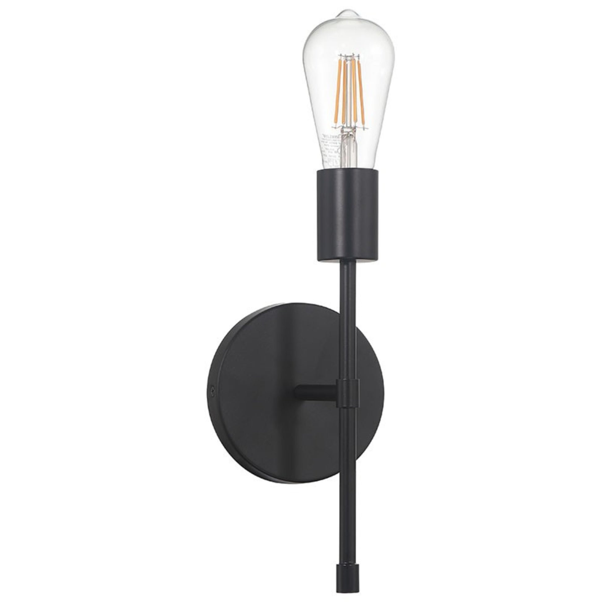 Iconic II 12" LED Wall Sconce, Matte Black Finish - Bees Lighting