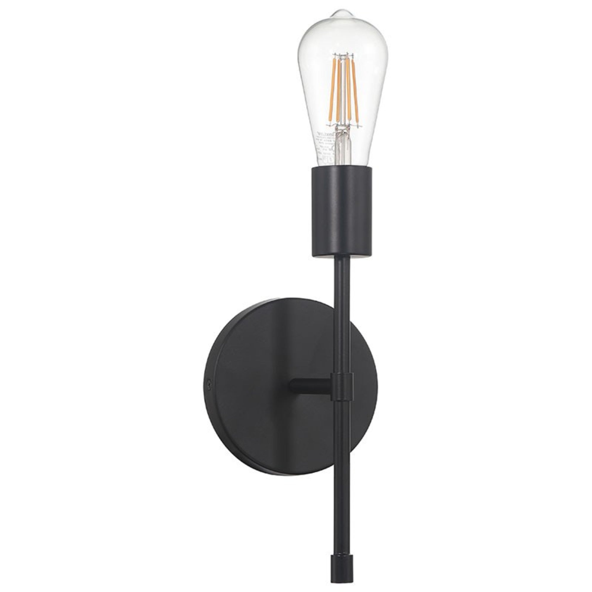 Iconic II 12" LED Wall Sconce, Matte Black Finish - Bees Lighting