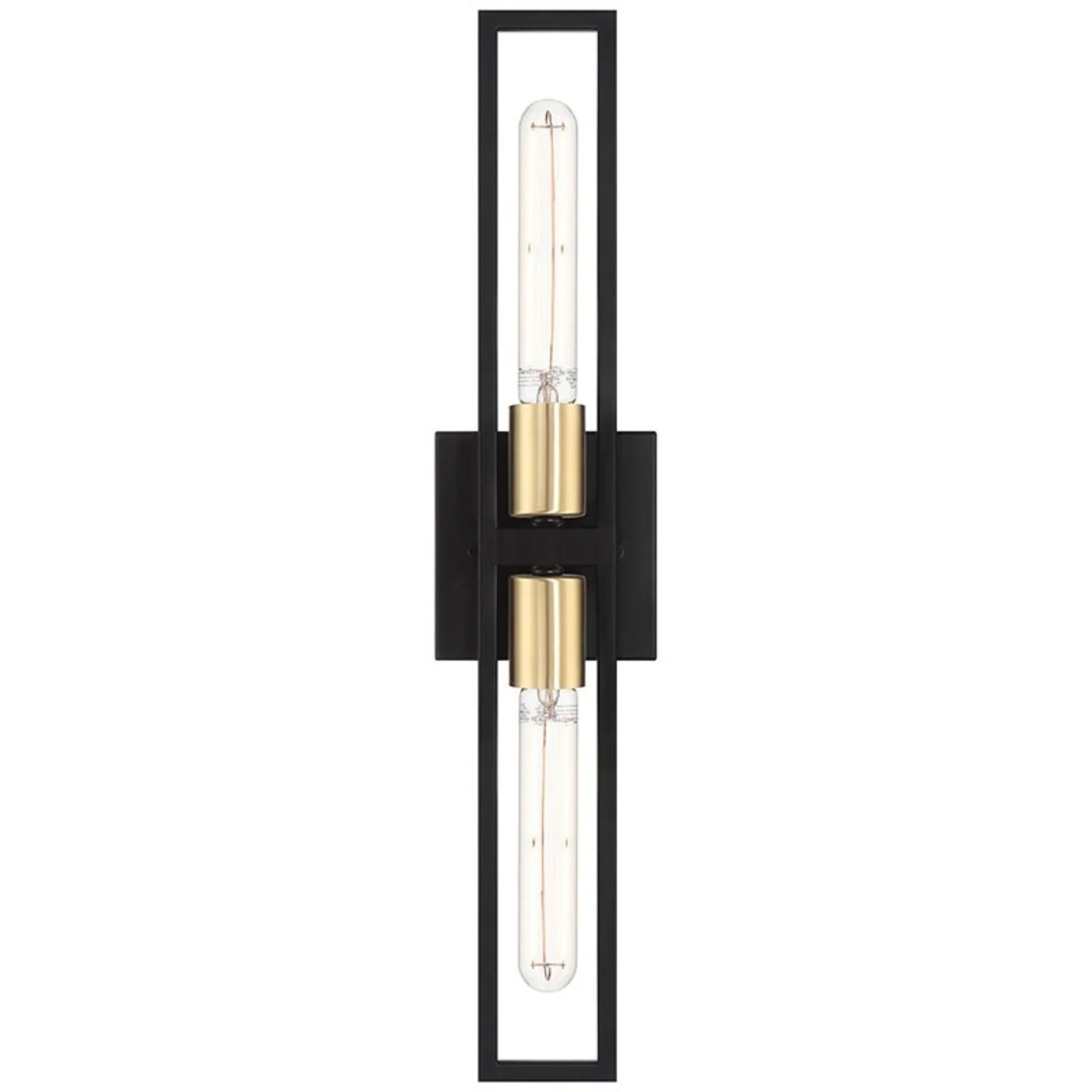 Tyne 21" LED Wall Sconce, Black with Antique Brushed Brass Finish - Bees Lighting