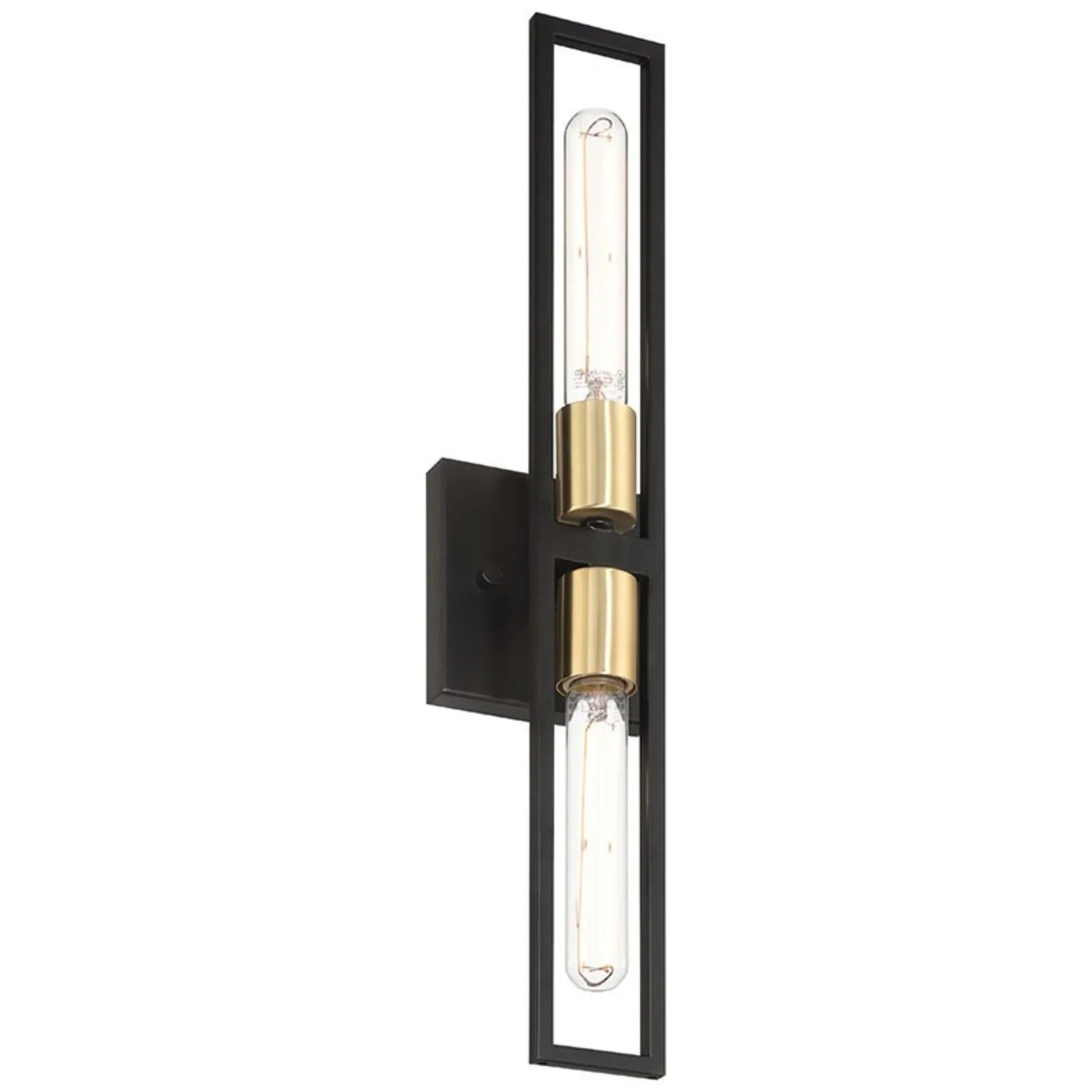 Tyne 21" LED Wall Sconce, Black with Antique Brushed Brass Finish - Bees Lighting