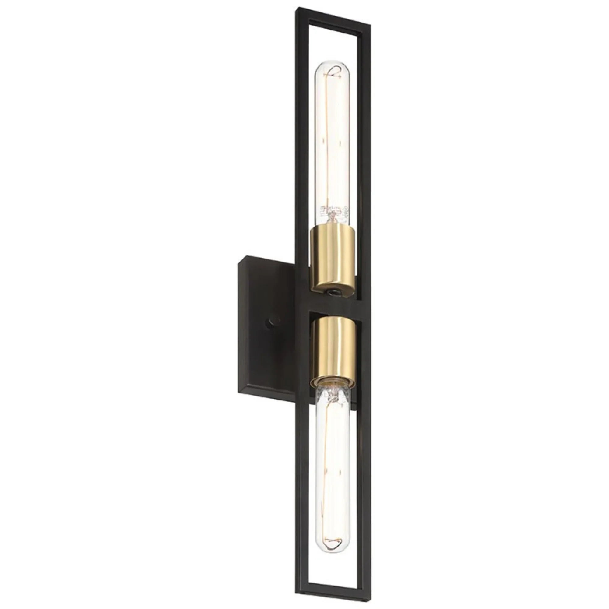 Tyne 21" LED Wall Sconce, Black with Antique Brushed Brass Finish - Bees Lighting
