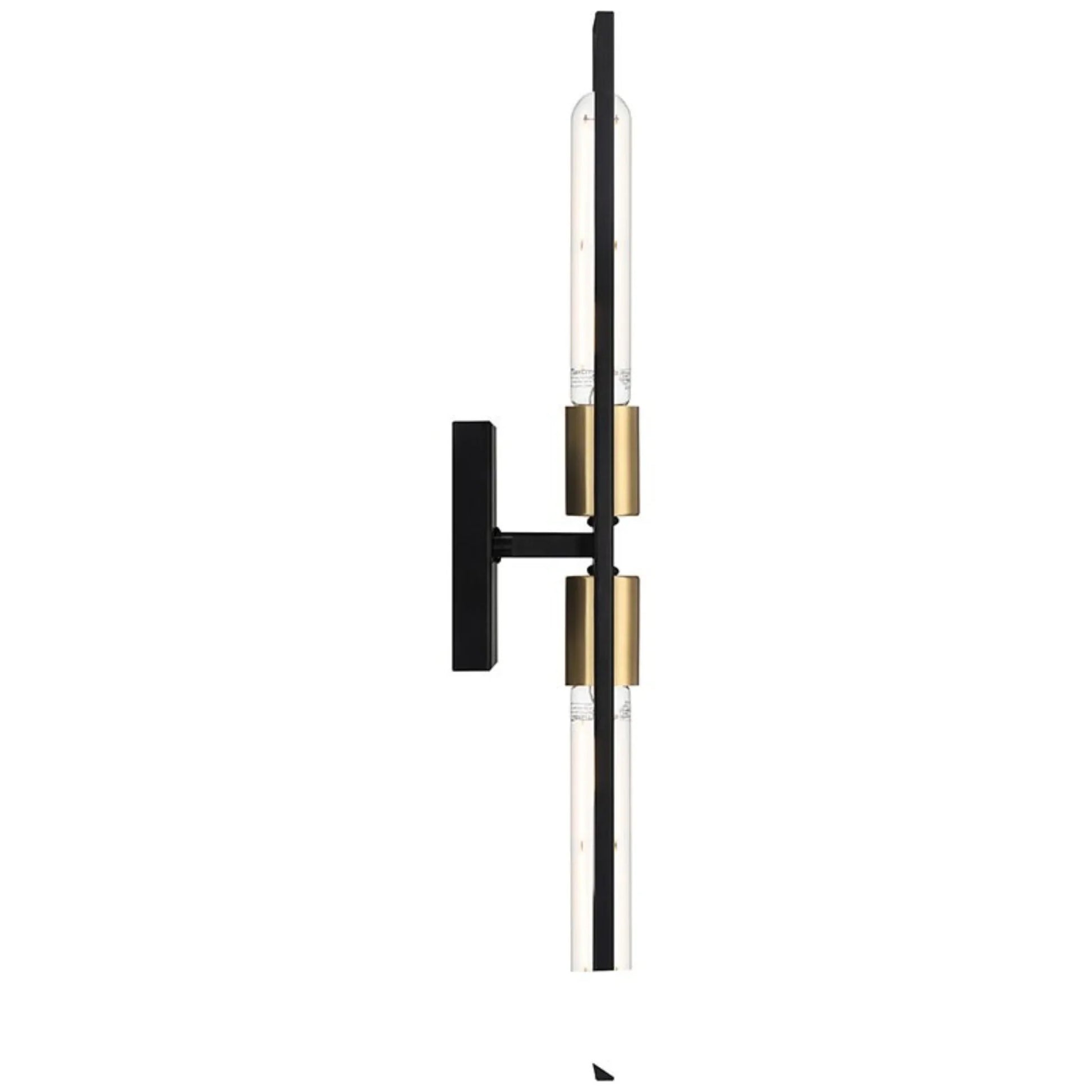 Tyne 21" LED Wall Sconce, Black with Antique Brushed Brass Finish - Bees Lighting