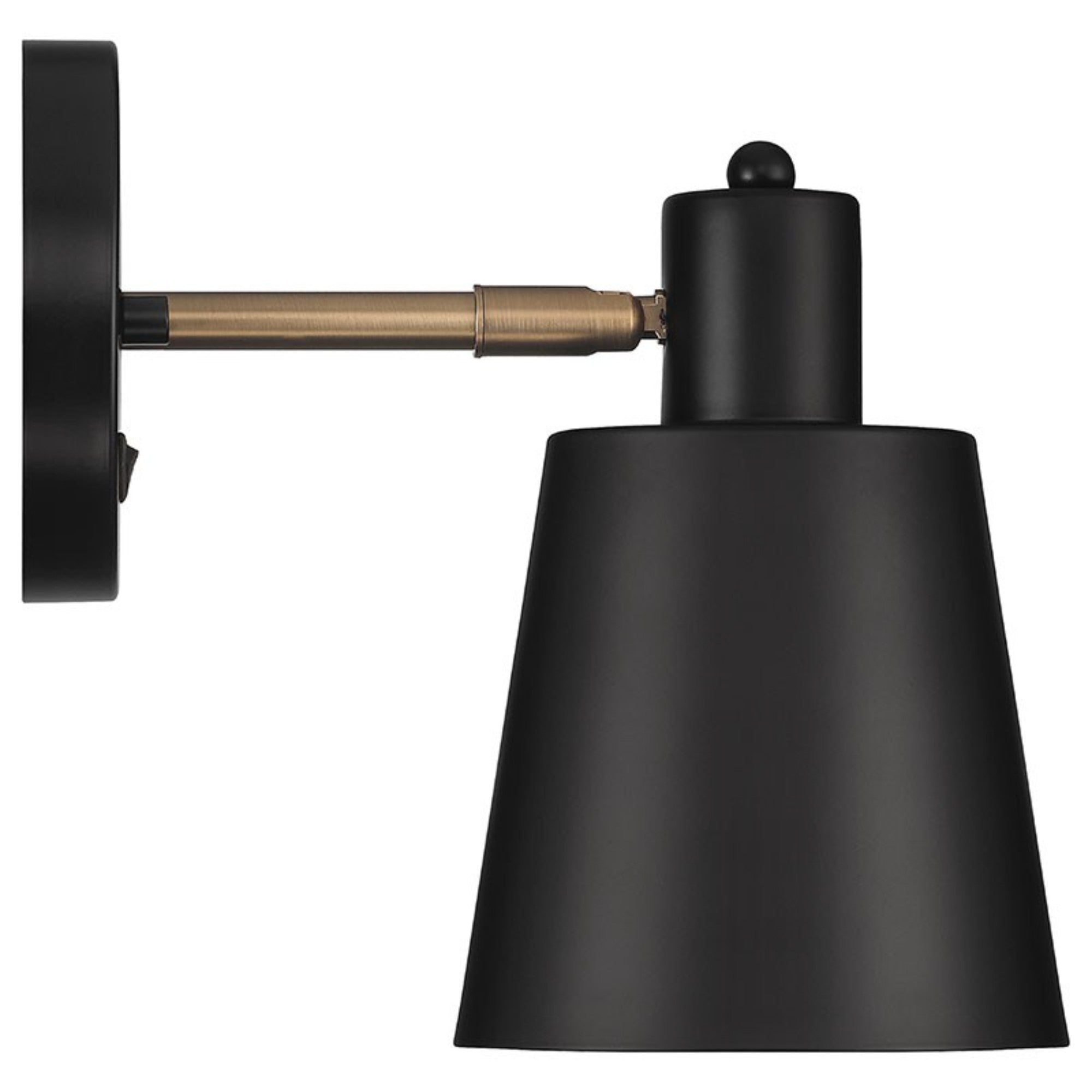 Dalton 9" Wall Sconce, Black with Antique Brushed Brass Finish - Bees Lighting