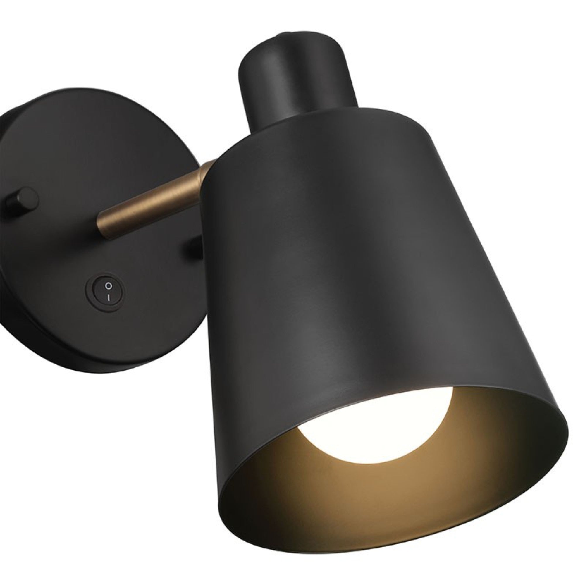 Dalton 9" Wall Sconce, Black with Antique Brushed Brass Finish - Bees Lighting
