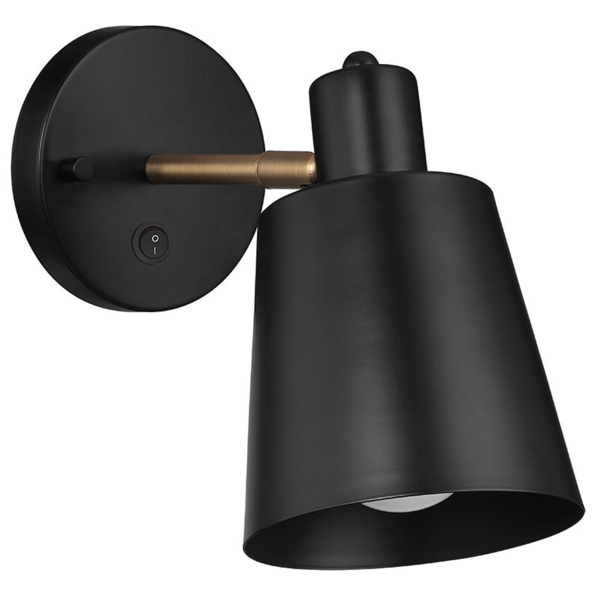 Dalton 9" Wall Sconce, Black with Antique Brushed Brass Finish - Bees Lighting