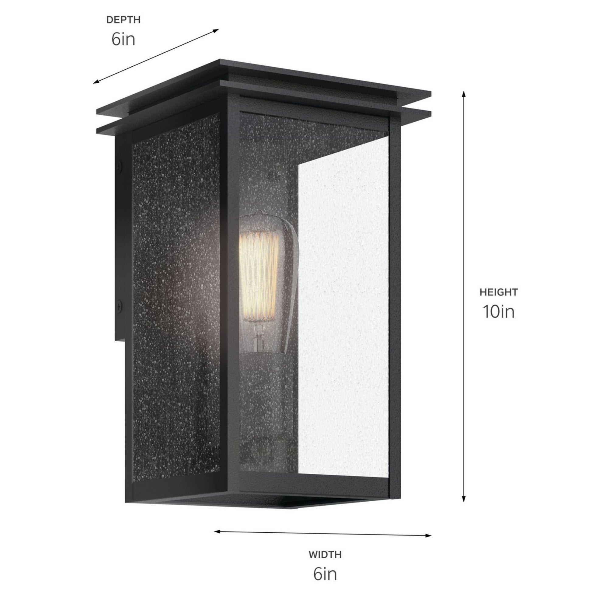 Arkville 10" Outdoor Wall Light, Textured Black Finish - Bees Lighting