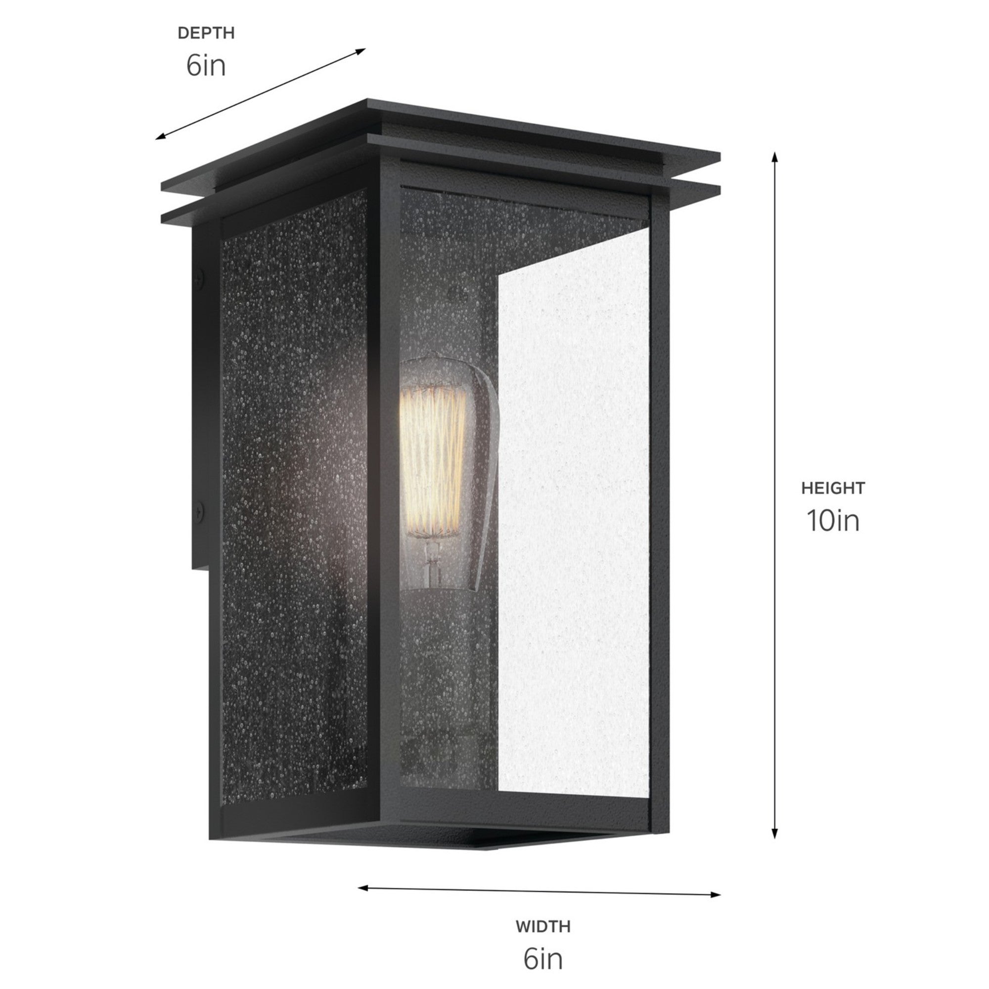 Arkville 10" Outdoor Wall Light, Textured Black Finish - Bees Lighting