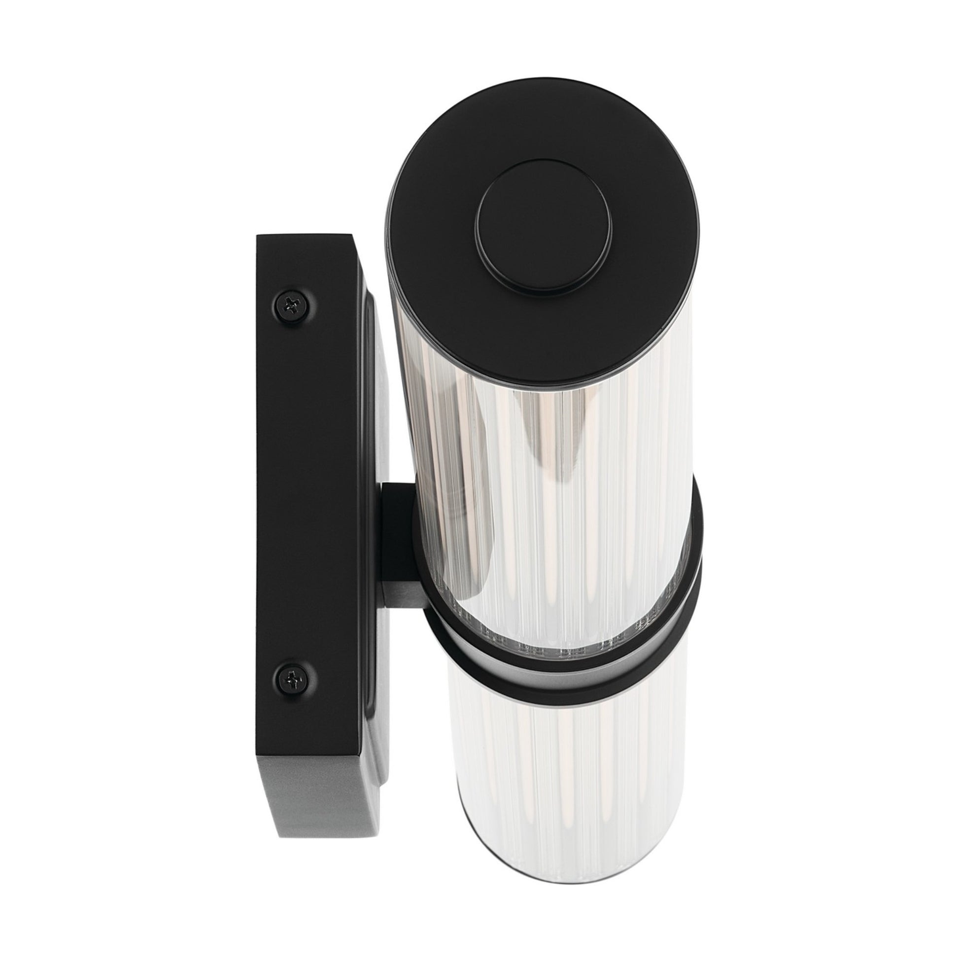 Laurene 27" LED Linear Bath Vanity, Black Finish, Fluted Glass - Bees Lighting