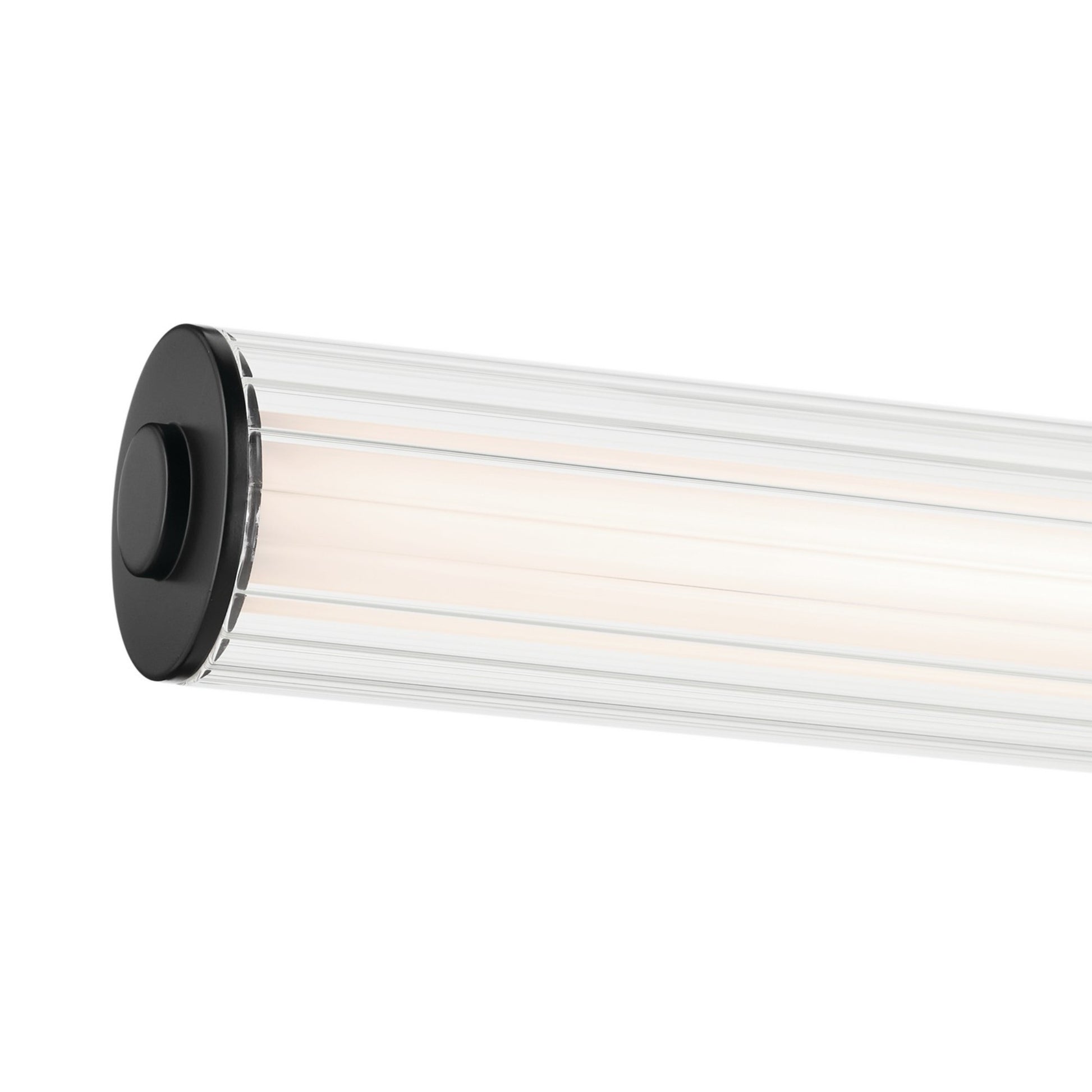 Laurene 27" LED Linear Bath Vanity, Black Finish, Fluted Glass - Bees Lighting