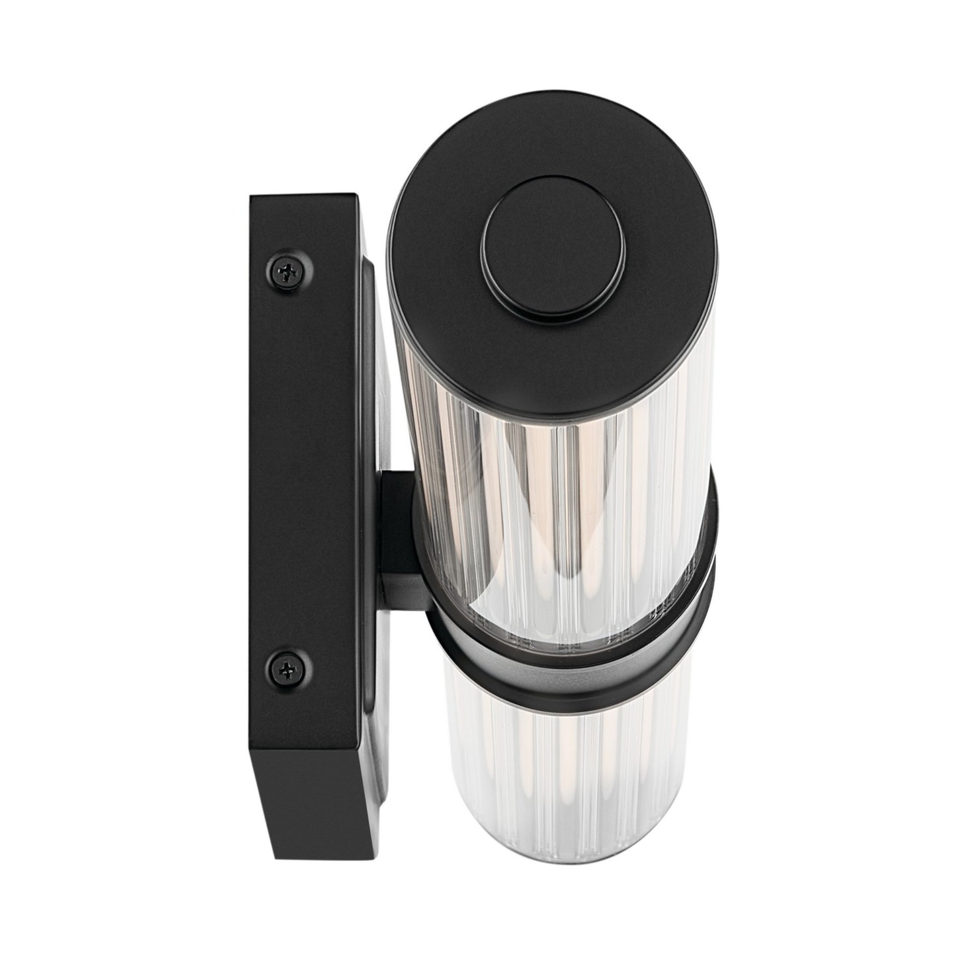 Laurene 19" LED Linear Bath Vanity, Black Finish, Fluted Glass - Bees Lighting