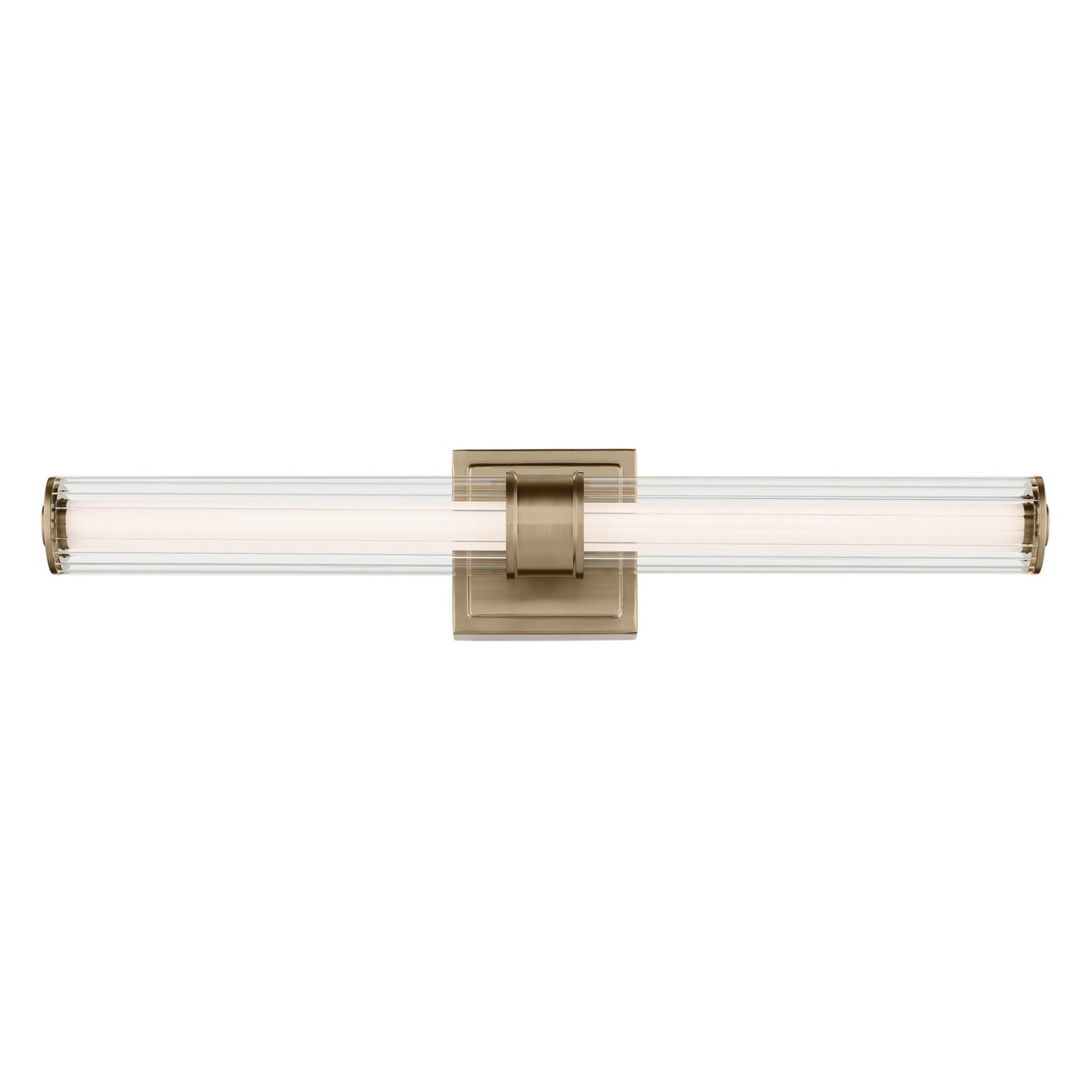 Laurene 27" LED Linear Bath Vanity, Champagne Bronze Finish, Fluted Glass - Bees Lighting