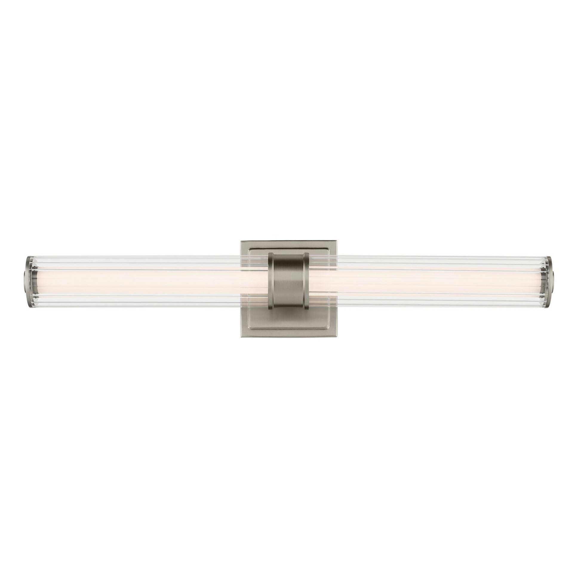 Laurene 27" LED Linear Bath Vanity, Brushed Nickel Finish, Fluted Glass - Bees Lighting
