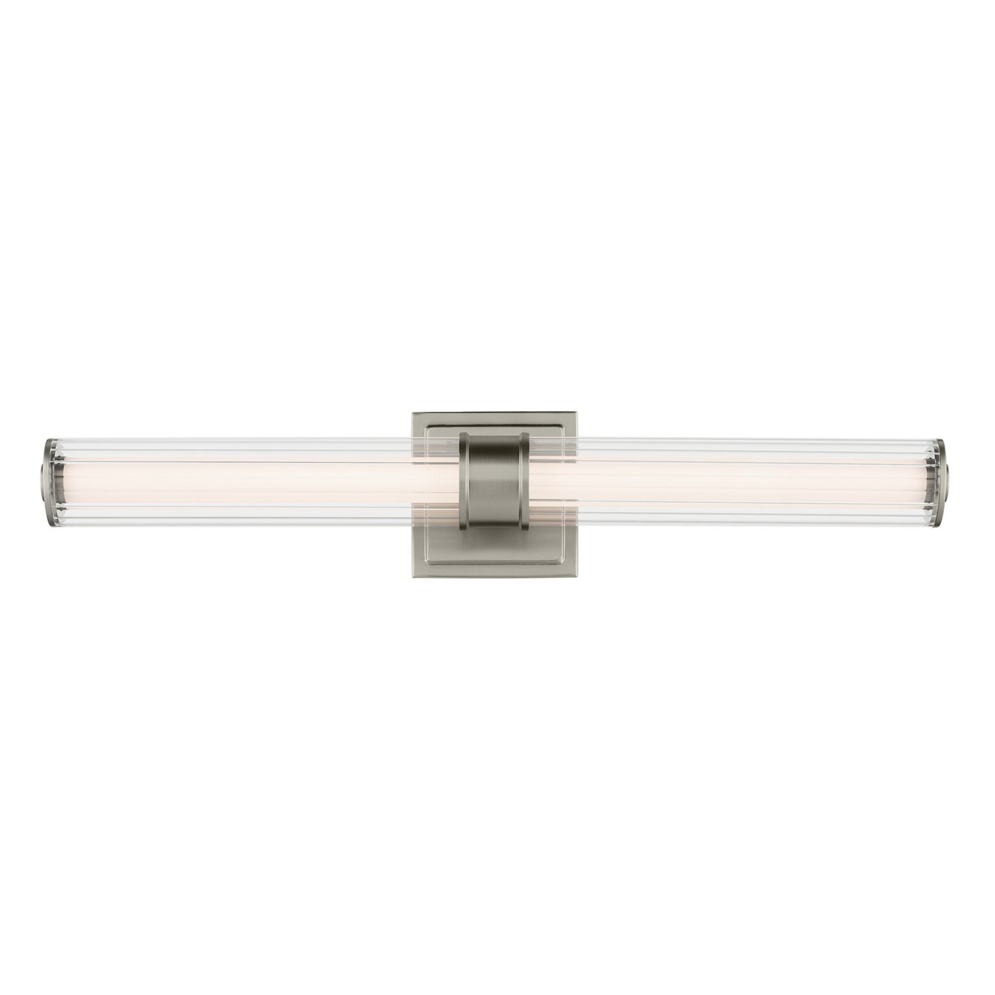 Laurene 27" LED Linear Bath Vanity, Brushed Nickel Finish, Fluted Glass - Bees Lighting