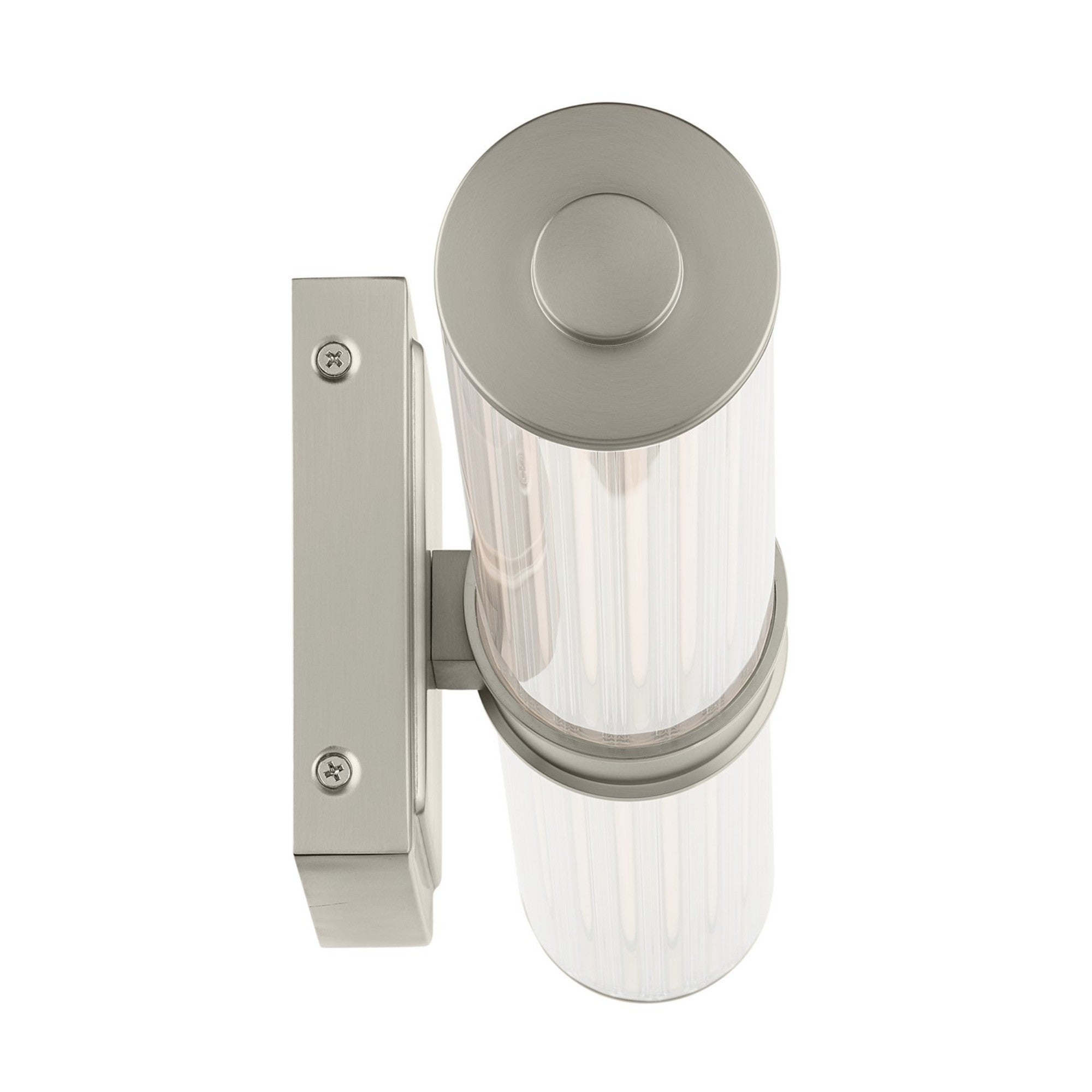 Laurene 27" LED Linear Bath Vanity, Brushed Nickel Finish, Fluted Glass - Bees Lighting