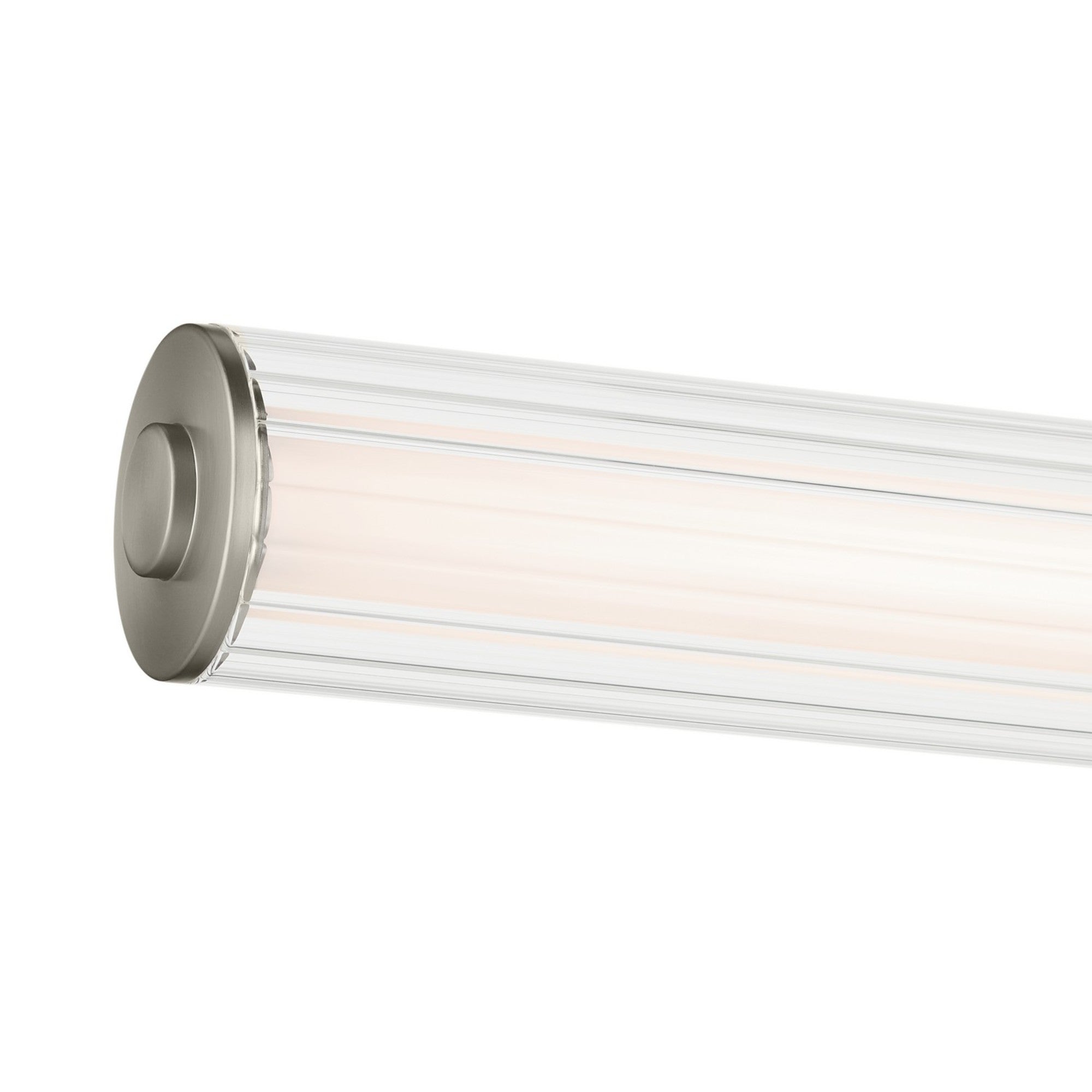 Laurene 27" LED Linear Bath Vanity, Brushed Nickel Finish, Fluted Glass - Bees Lighting