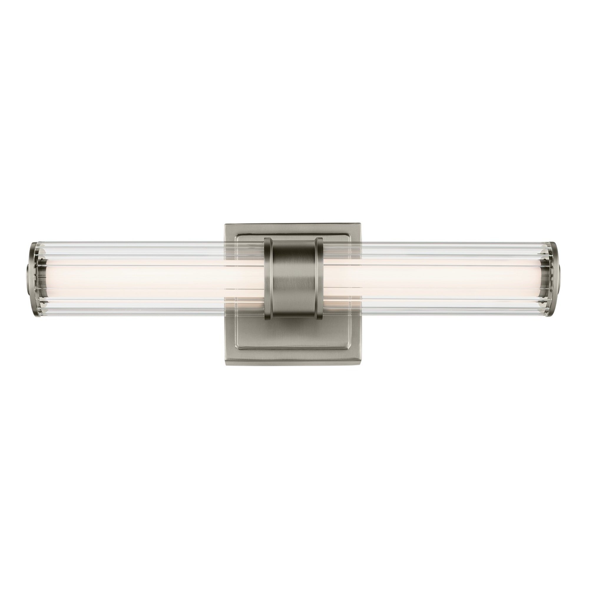 Laurene 19" LED Linear Bath Vanity, Brushed Nickel Finish, Fluted Glass - Bees Lighting