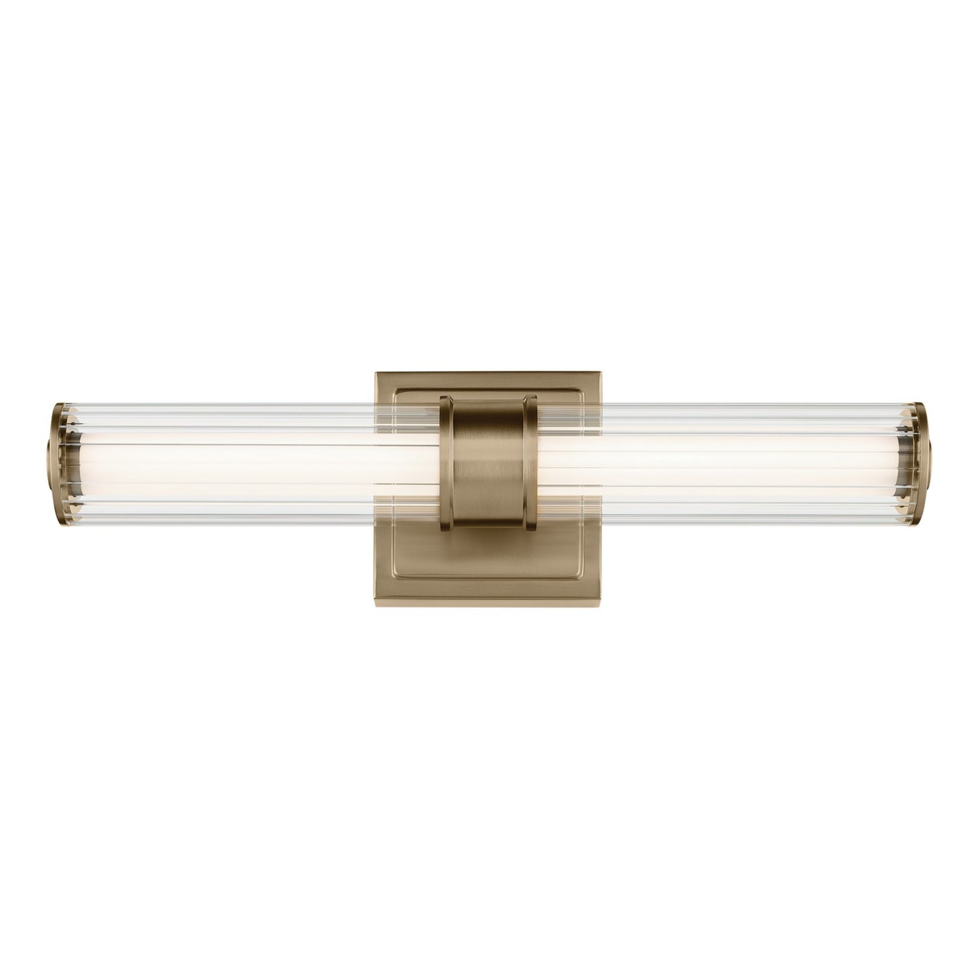 Laurene 19" LED Linear Bath Vanity, Champagne Bronze Finish, Fluted Glass - Bees Lighting