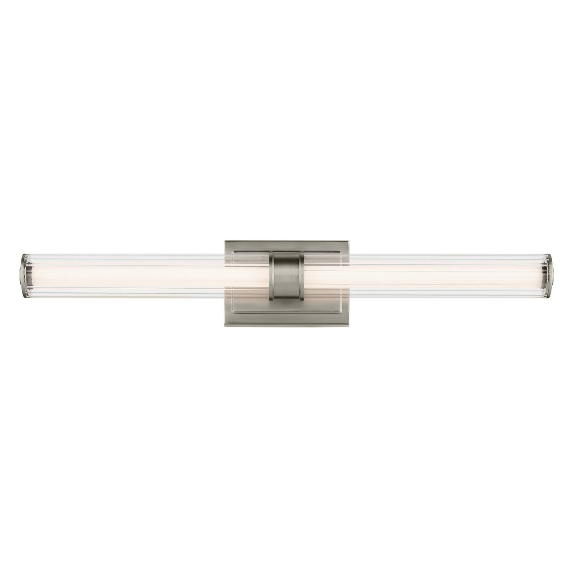 Laurene 31" LED Linear Bath Vanity, Brushed Nickel Finish, Fluted Glass - Bees Lighting