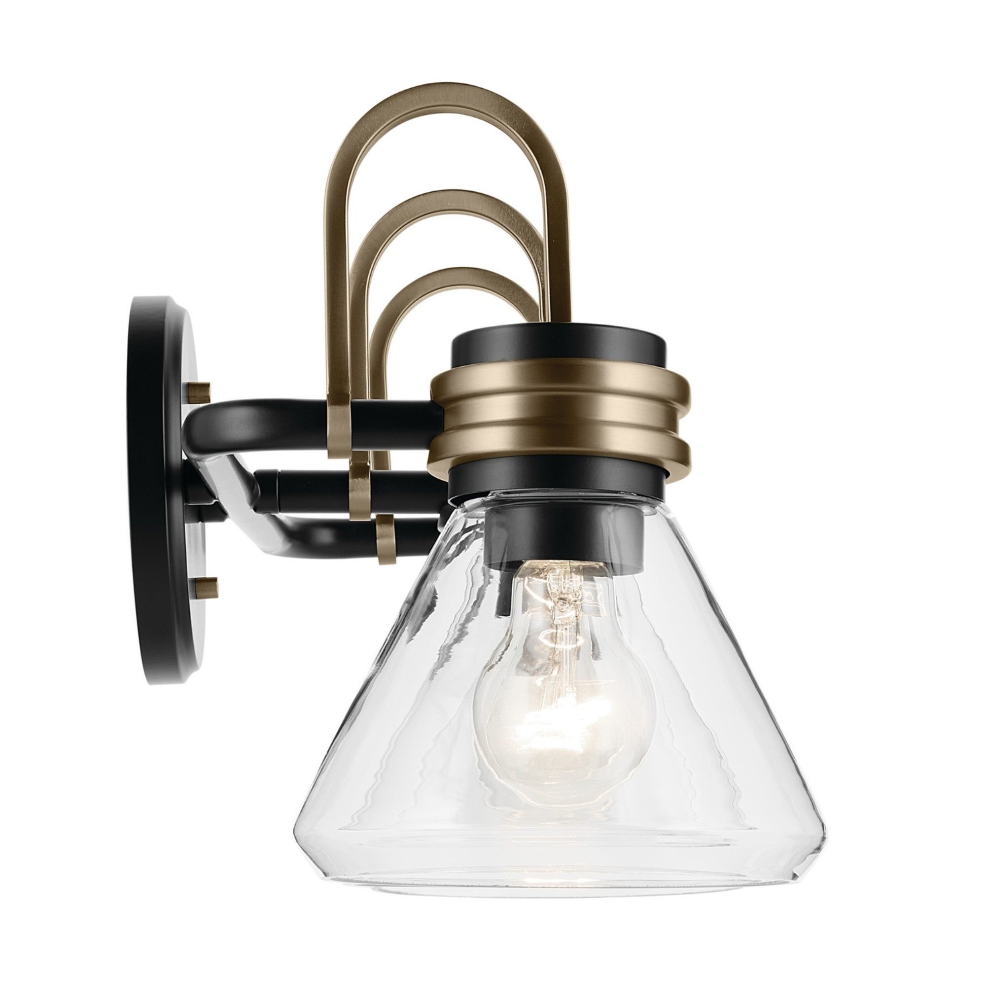 Farum 26" 3-Light Bath Vanity Light, Black Finish, Clear Glass - Bees Lighting