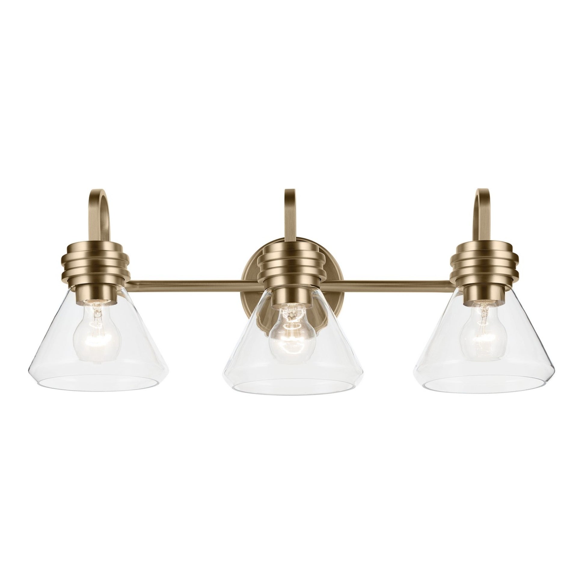 Farum 26" 3-Light Bath Vanity Light, Champagne Bronze Finish, Clear Glass - Bees Lighting