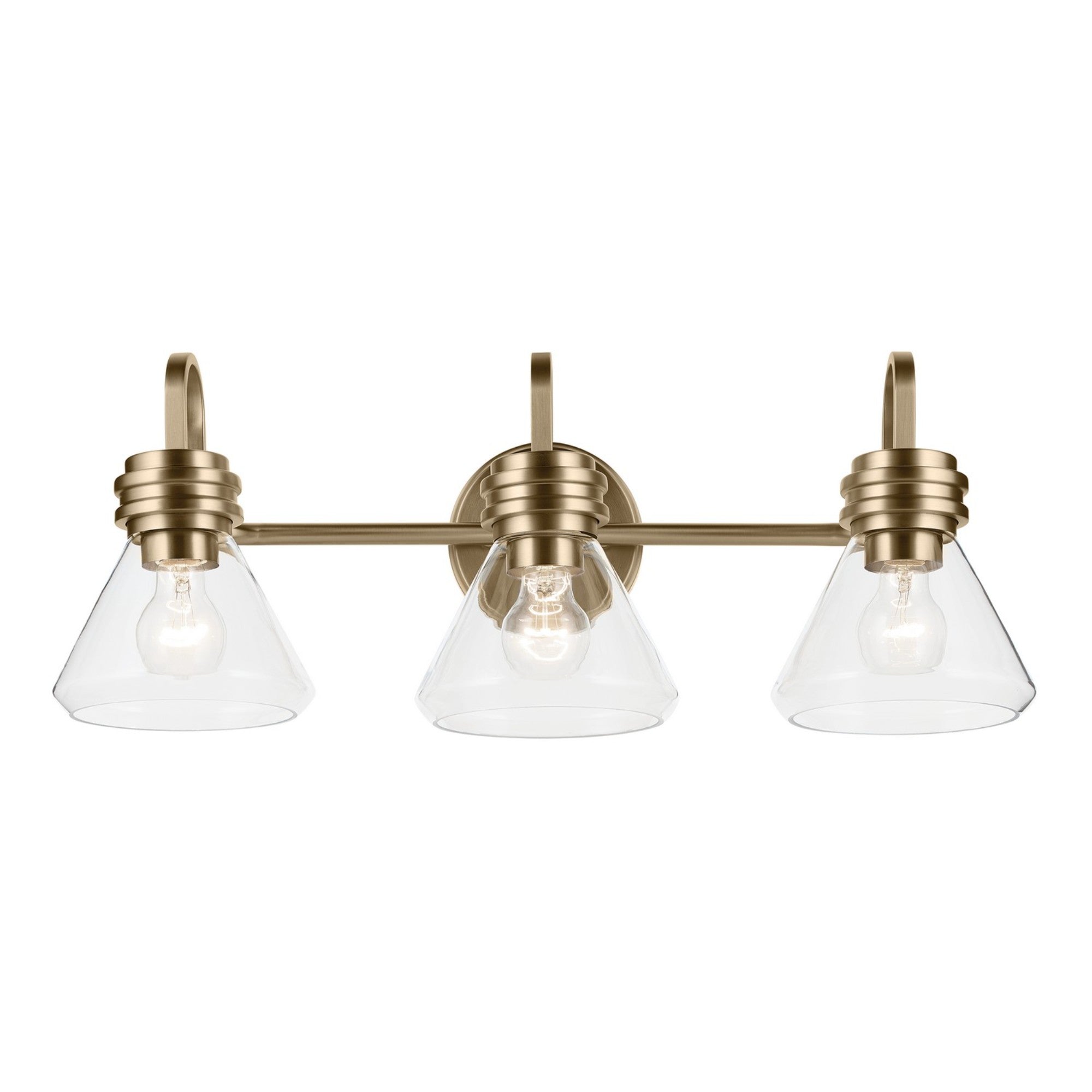 Farum 26" 3-Light Bath Vanity Light, Champagne Bronze Finish, Clear Glass - Bees Lighting