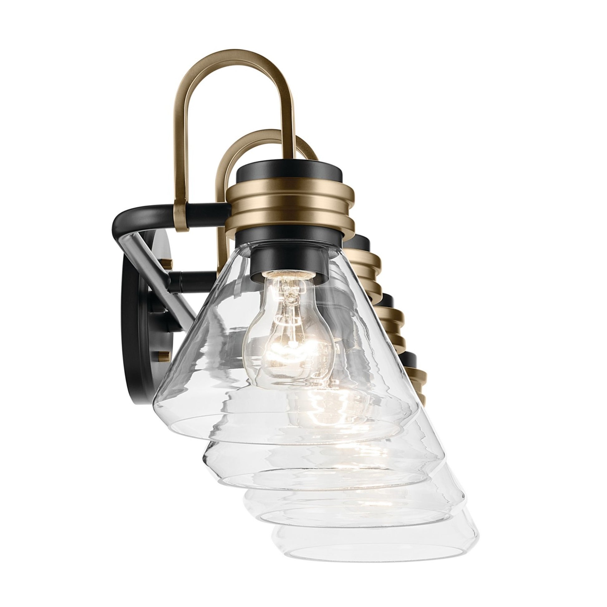 Farum 34" 4-Light Bath Vanity Light, Black Finish, Clear Glass - Bees Lighting