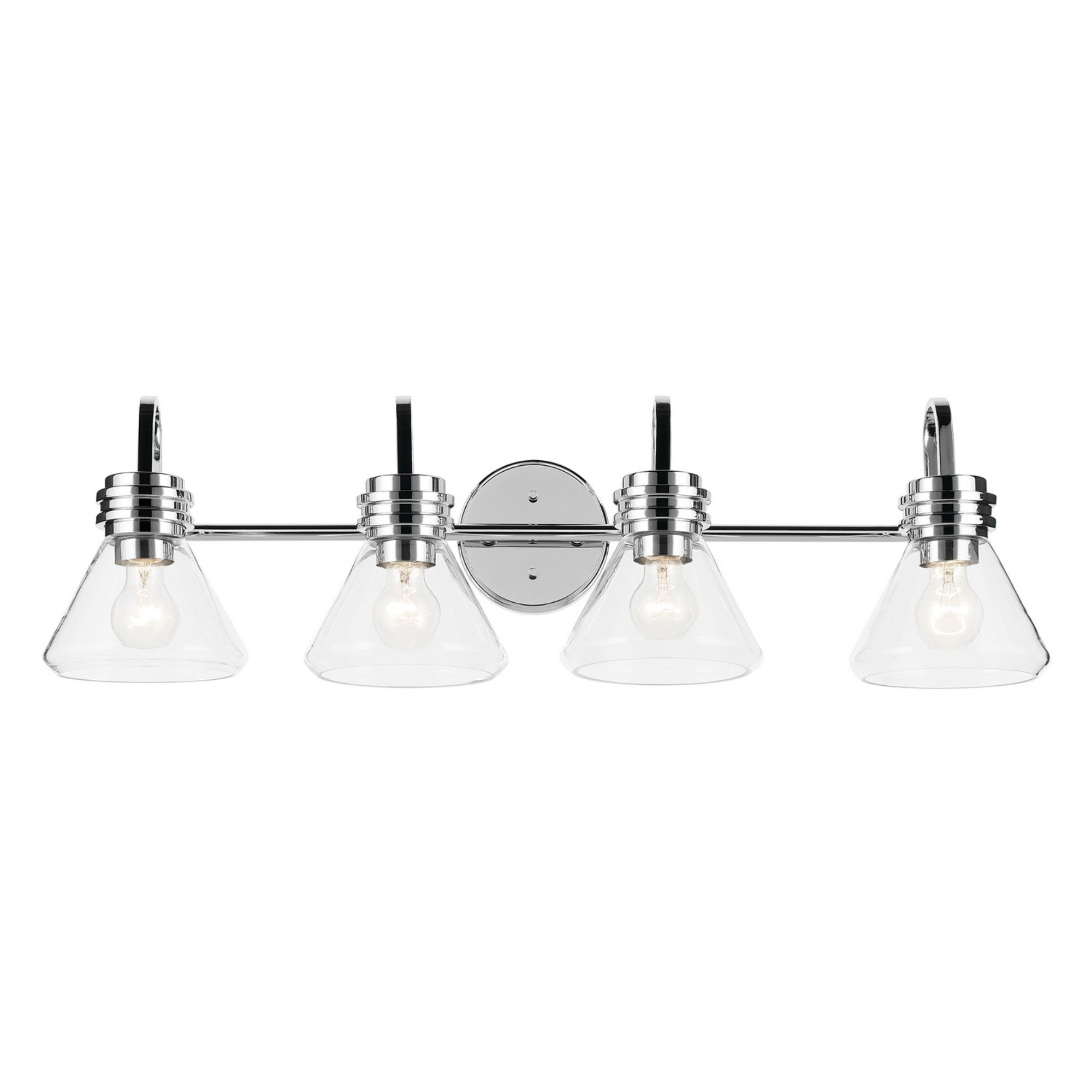 Farum 34" 4-Light Bath Vanity Light, Chrome Finish, Clear Glass - Bees Lighting