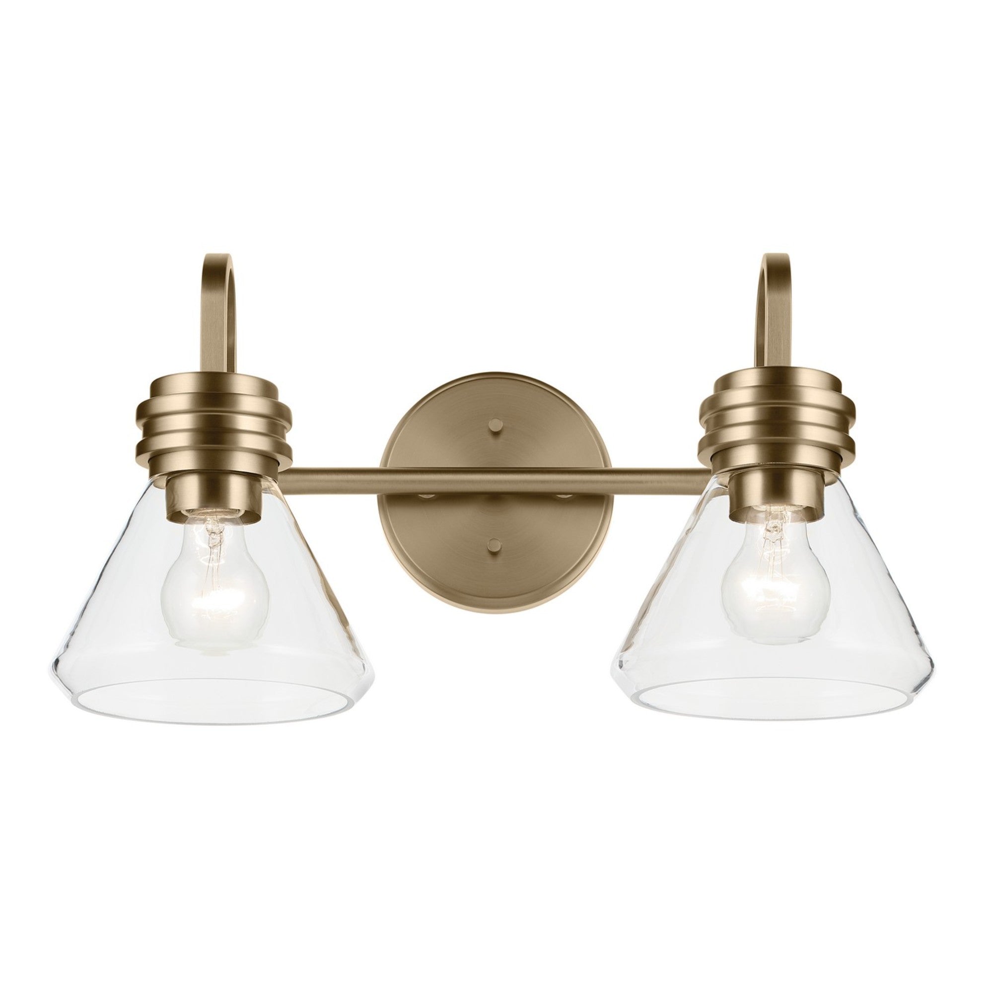 Farum 19" 2-Light Bath Vanity Light, Champagne Bronze Finish, Clear Glass - Bees Lighting