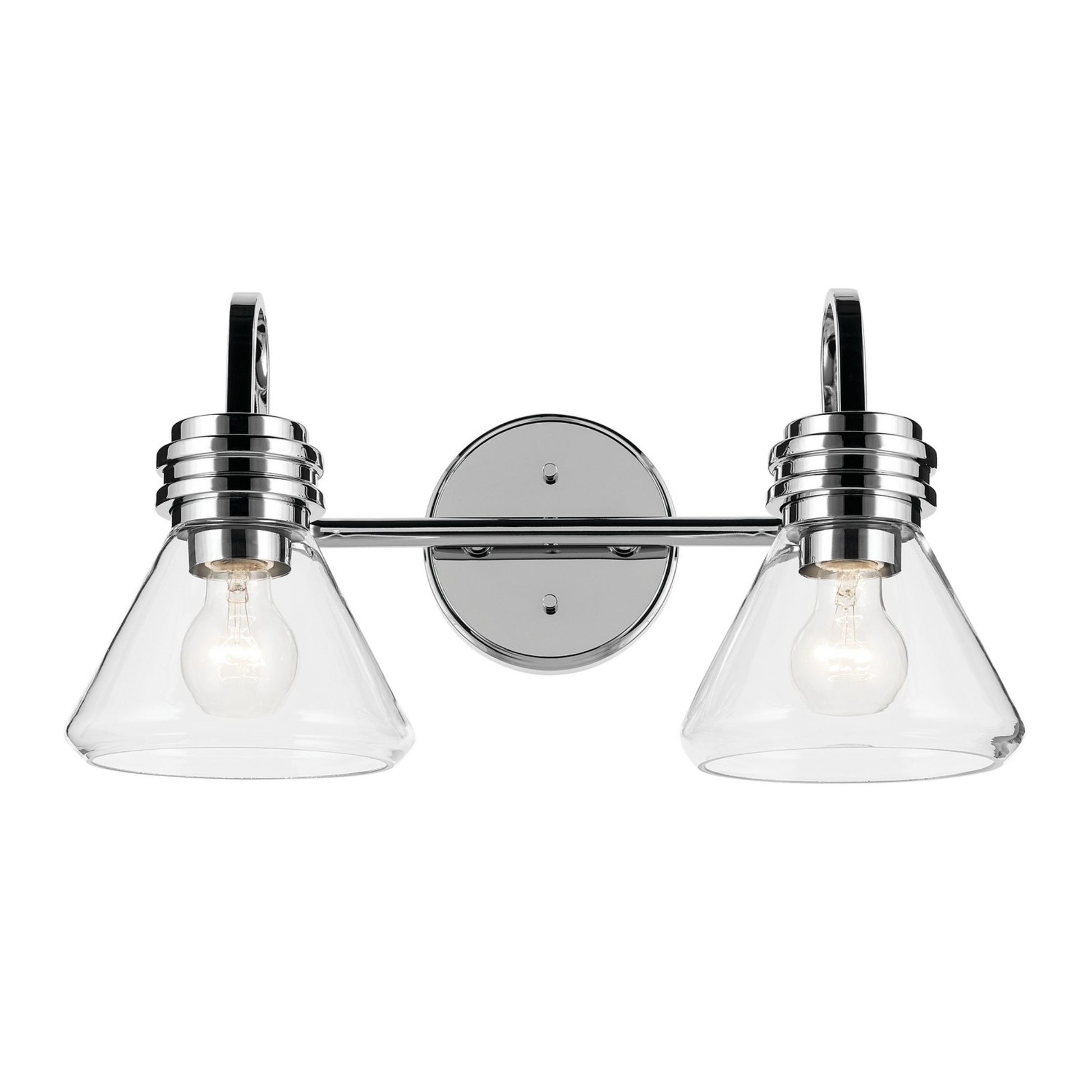 Farum 19" 2-Light Bath Vanity Light, Chrome Finish, Clear Glass - Bees Lighting