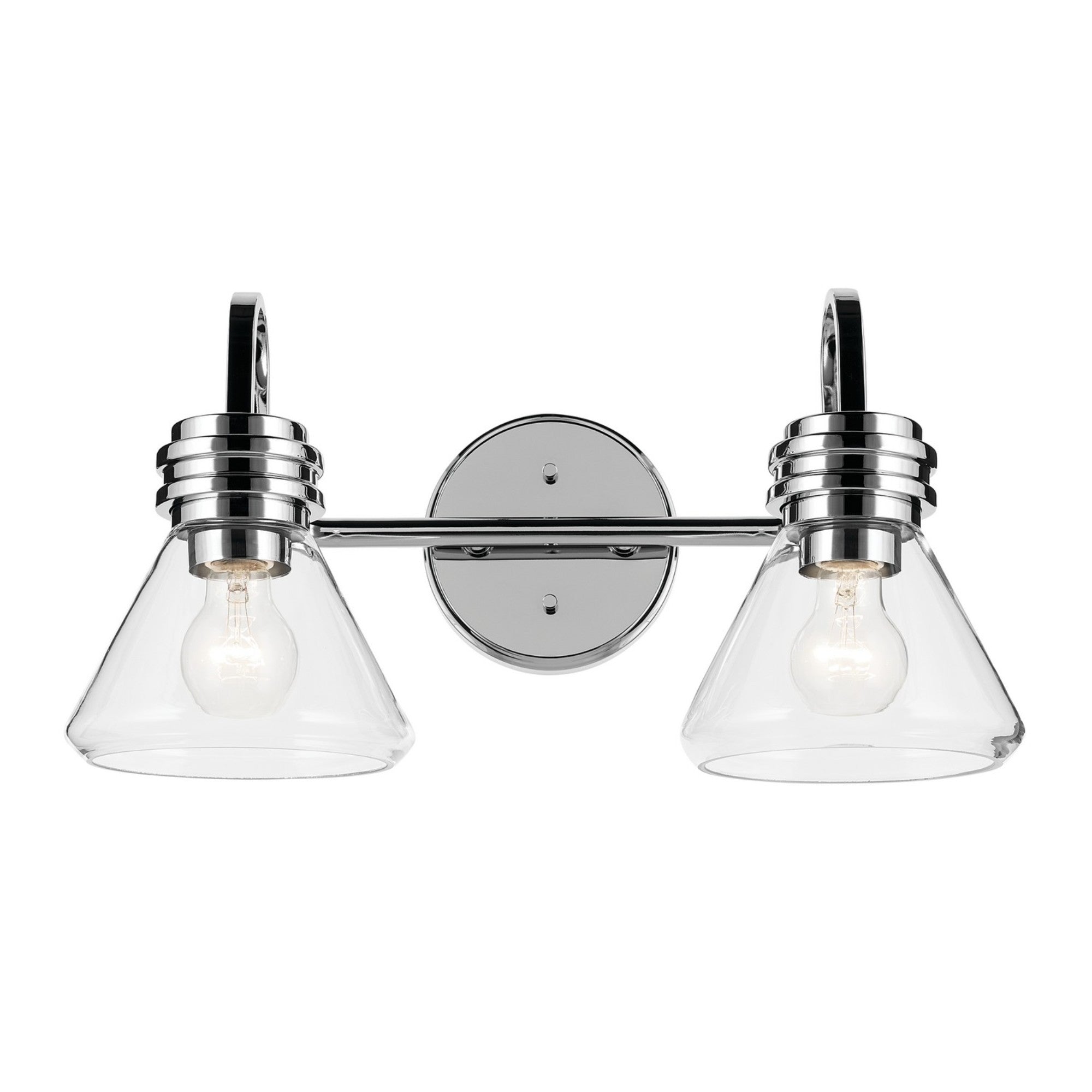Farum 19" 2-Light Bath Vanity Light, Chrome Finish, Clear Glass - Bees Lighting