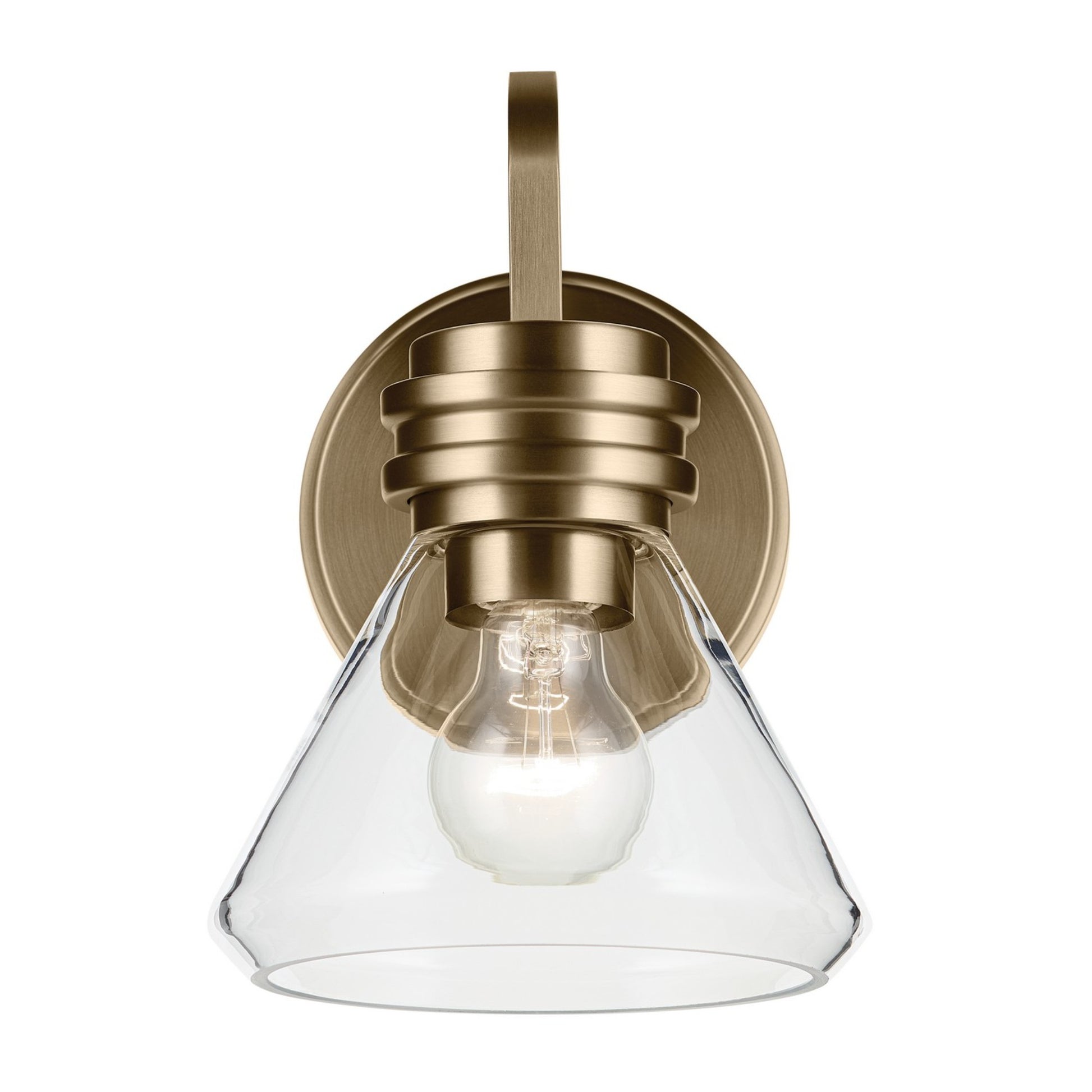 Farum 7" Wall Sconce, Champagne Bronze Finish, Clear Glass Cone Shade - Bees Lighting