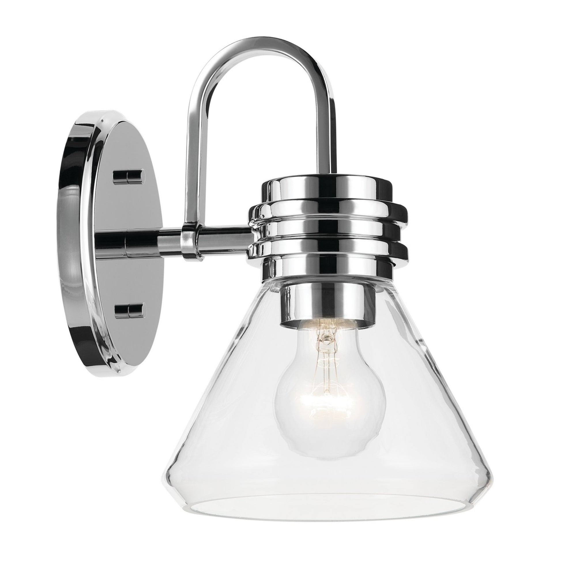Farum 7" Wall Sconce, Chrome Finish, Clear Glass Cone Shade - Bees Lighting