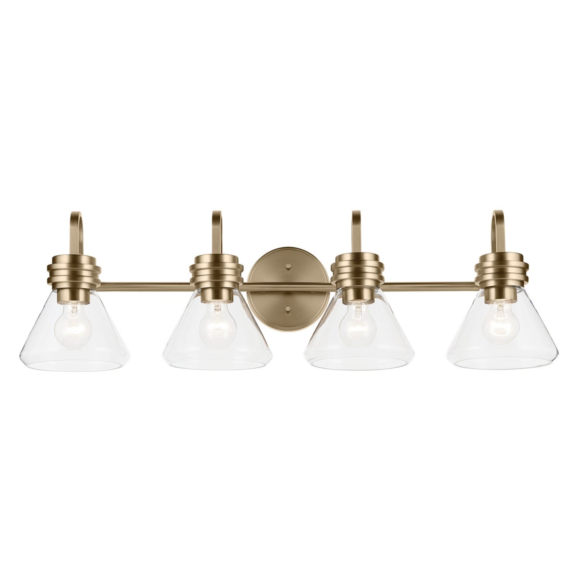 Farum 34" 4-Light Bath Vanity Light, Champagne Bronze Finish, Clear Glass - Bees Lighting
