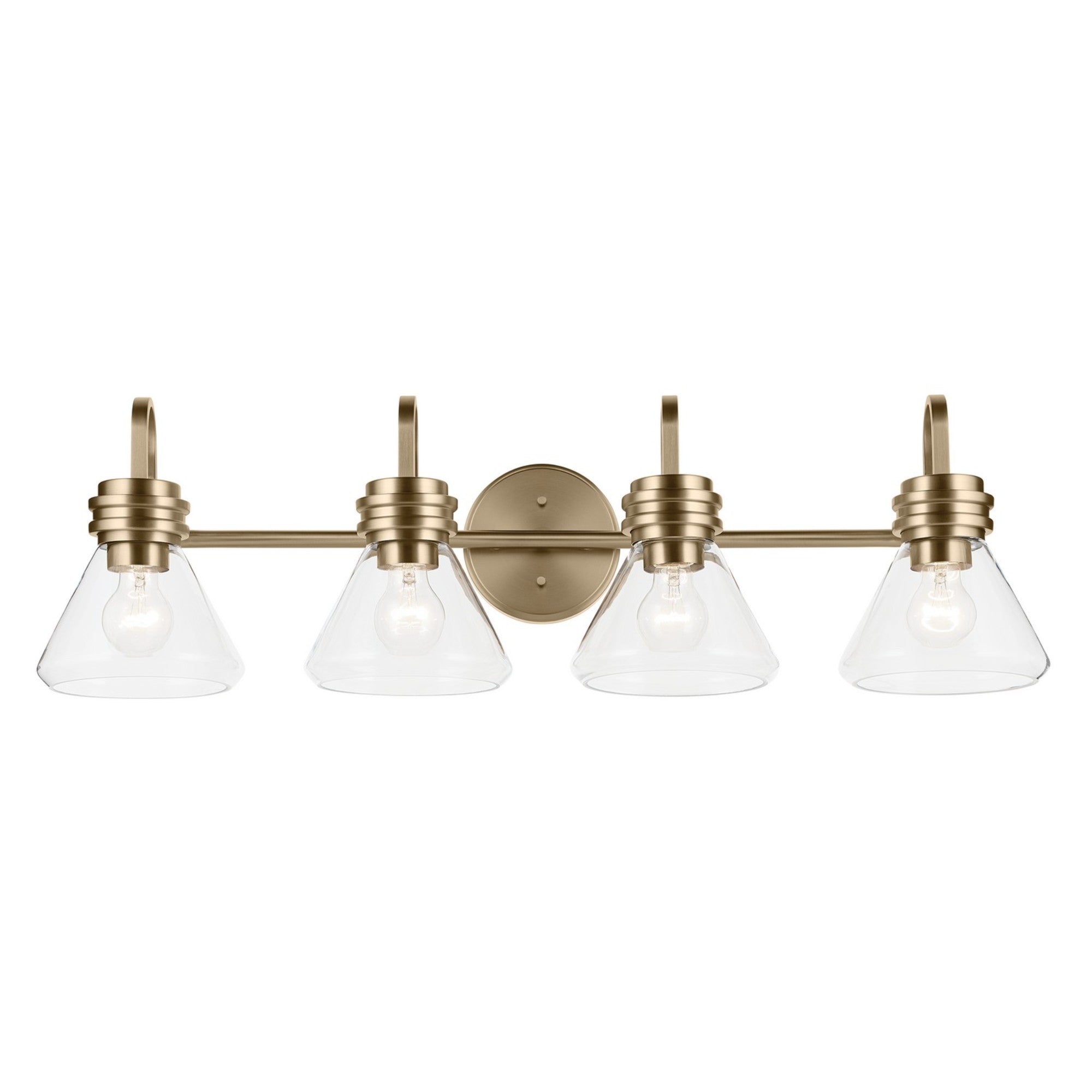 Farum 34" 4-Light Bath Vanity Light, Champagne Bronze Finish, Clear Glass - Bees Lighting
