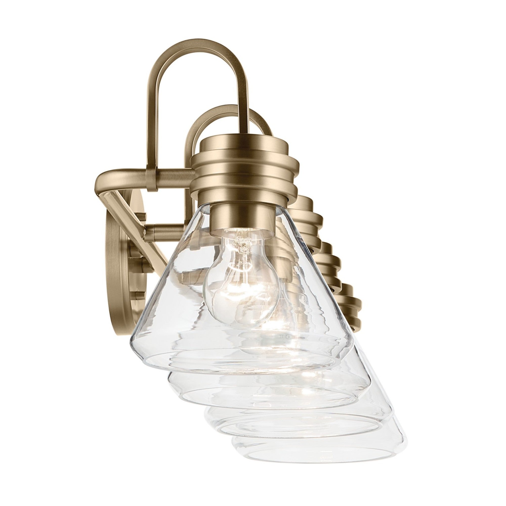 Farum 34" 4-Light Bath Vanity Light, Champagne Bronze Finish, Clear Glass - Bees Lighting