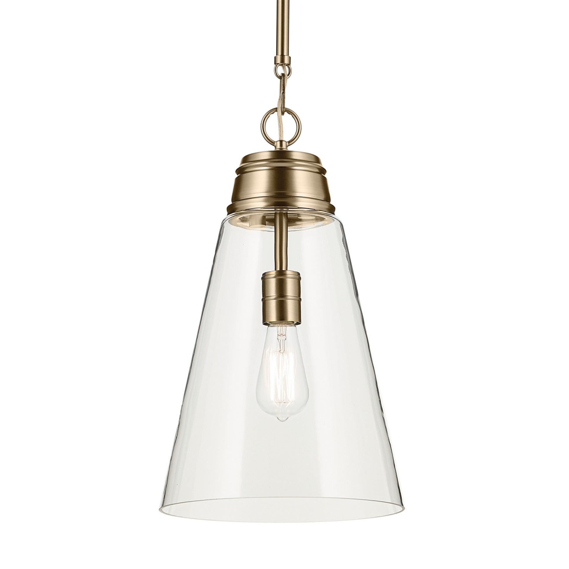 Marsailli 12" Pendant, Champagne Bronze Finish, Clear Glass - Bees Lighting